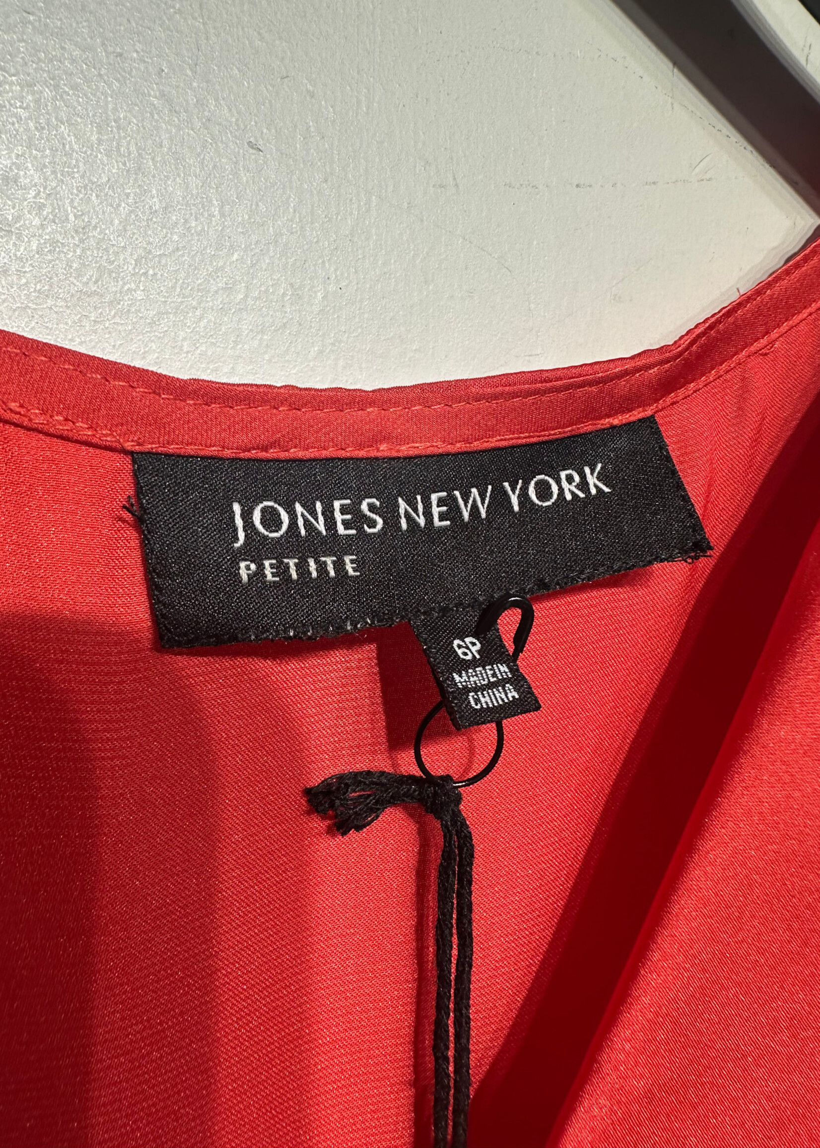 Jones Coral Red Silk Top S