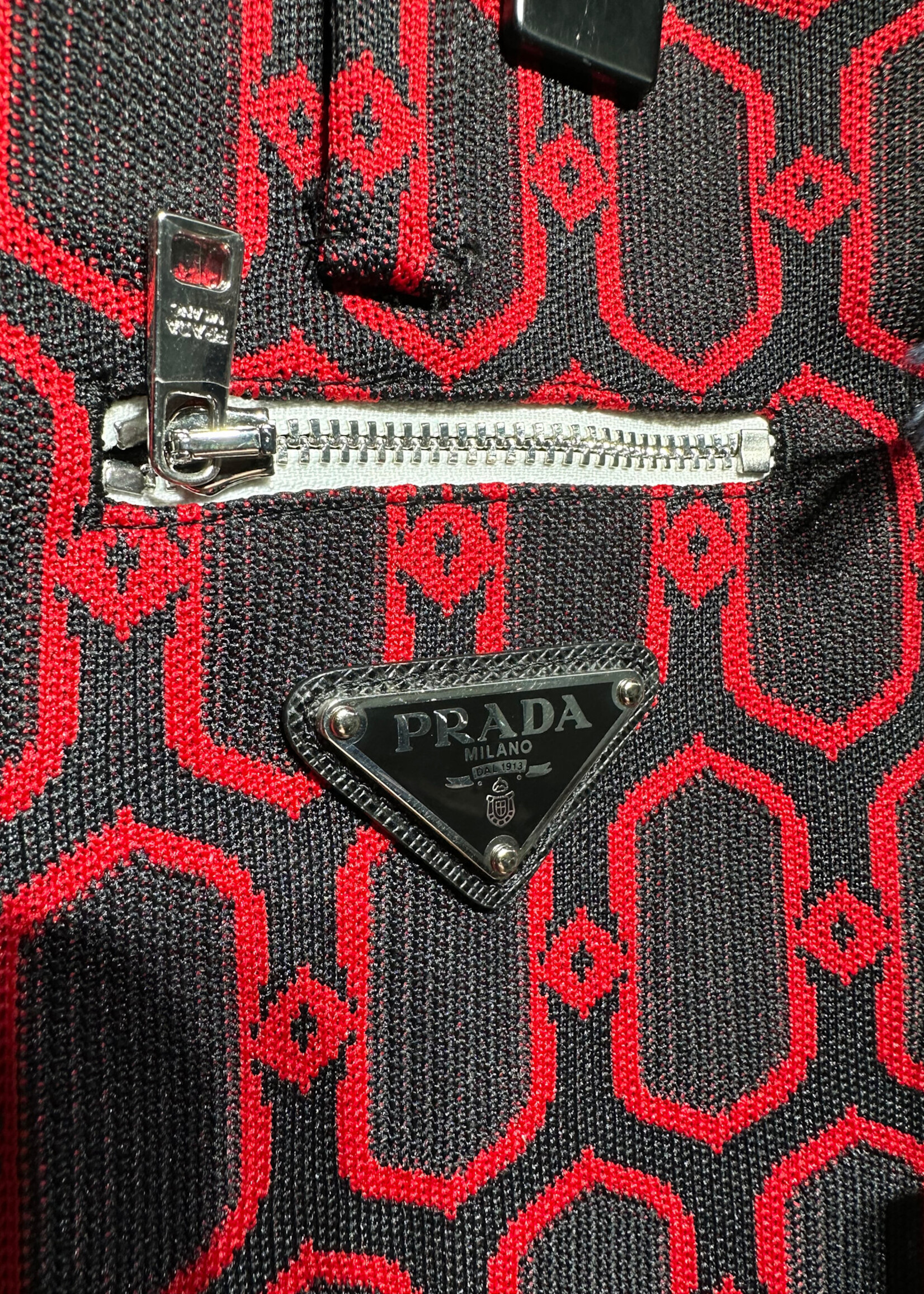 NWT Prada Red Black Capri Pants 28