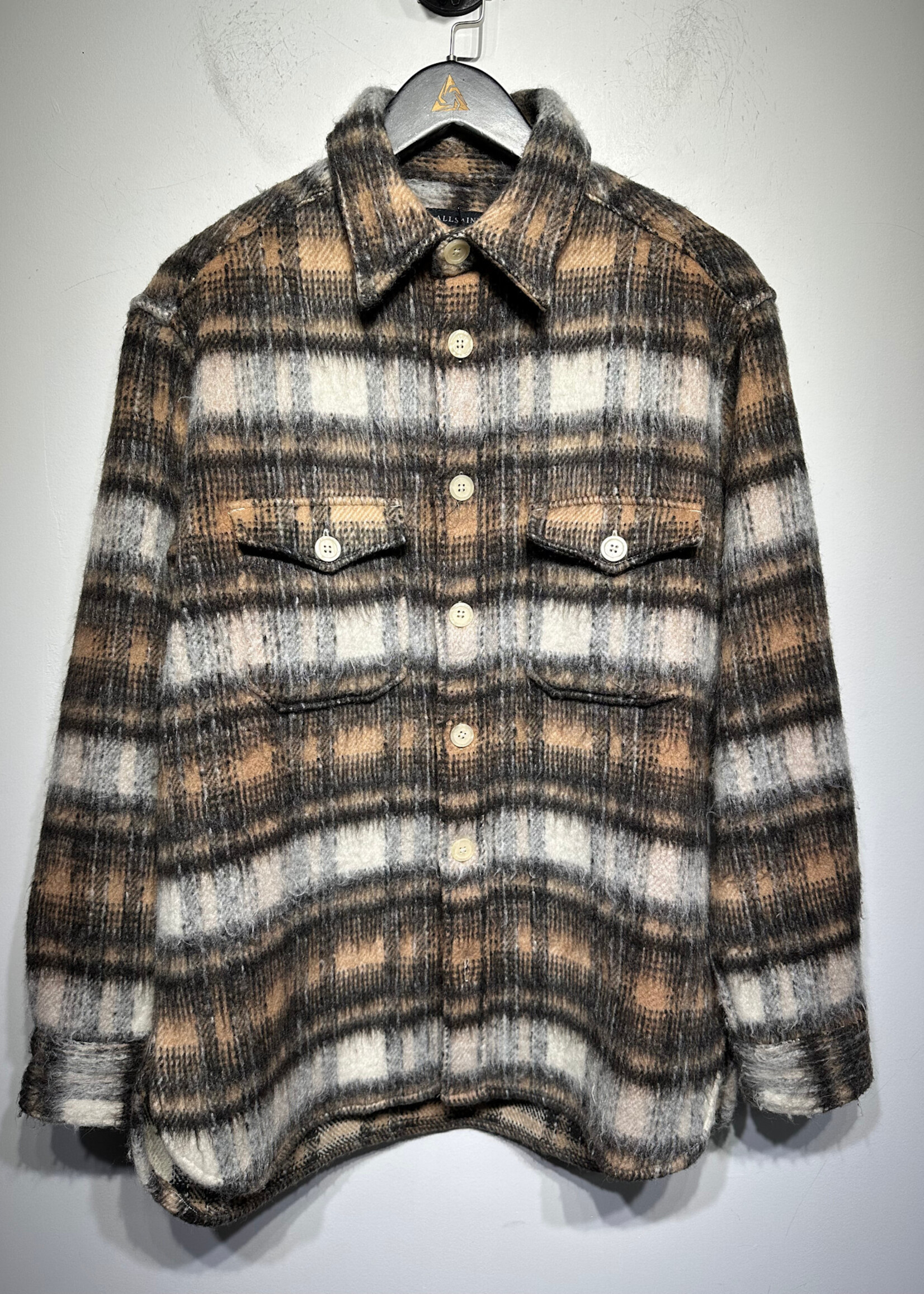 Allsaints Fuzzy Flannel Jacket S