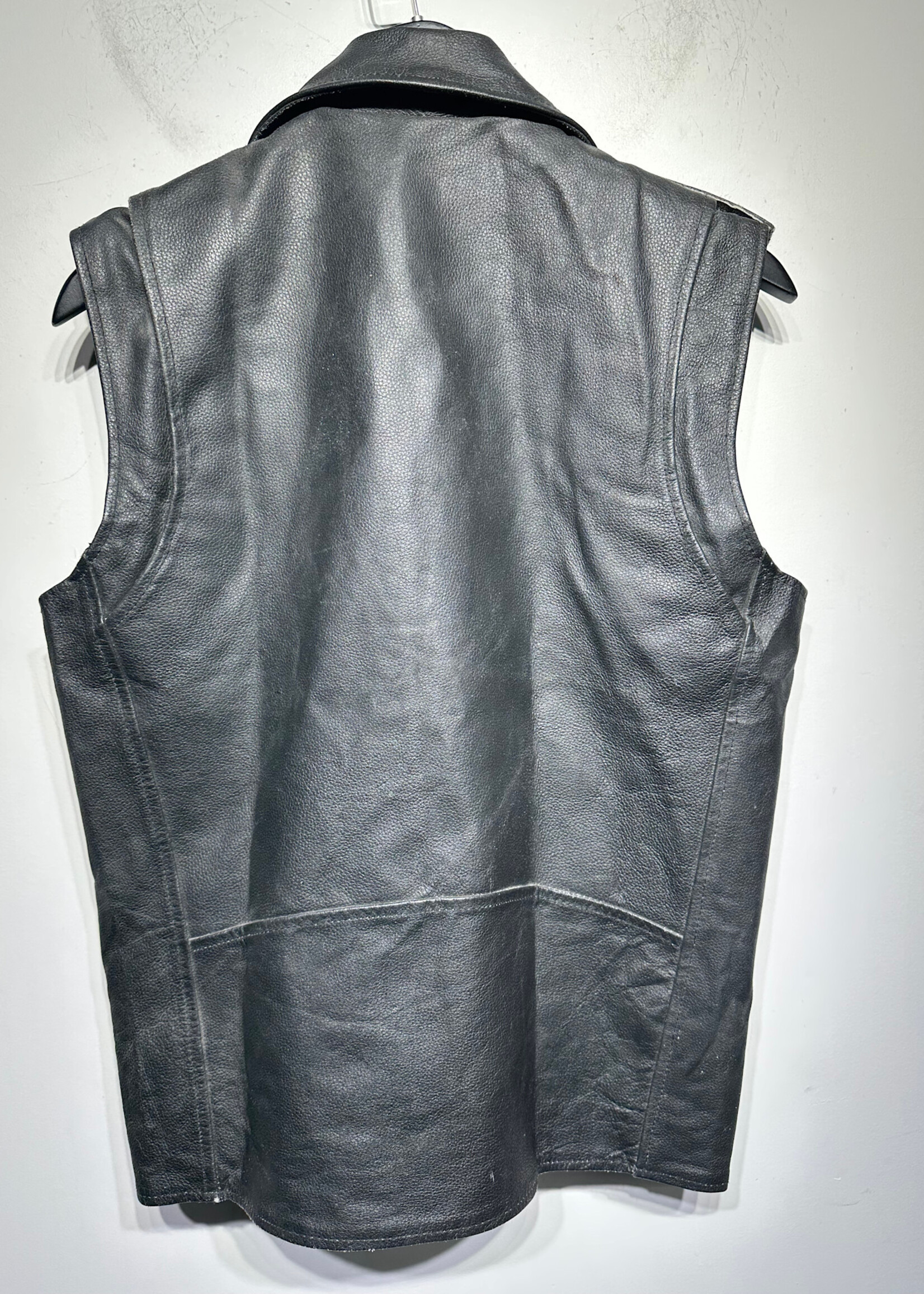 Defy Leather Black Moto Vest Masc S