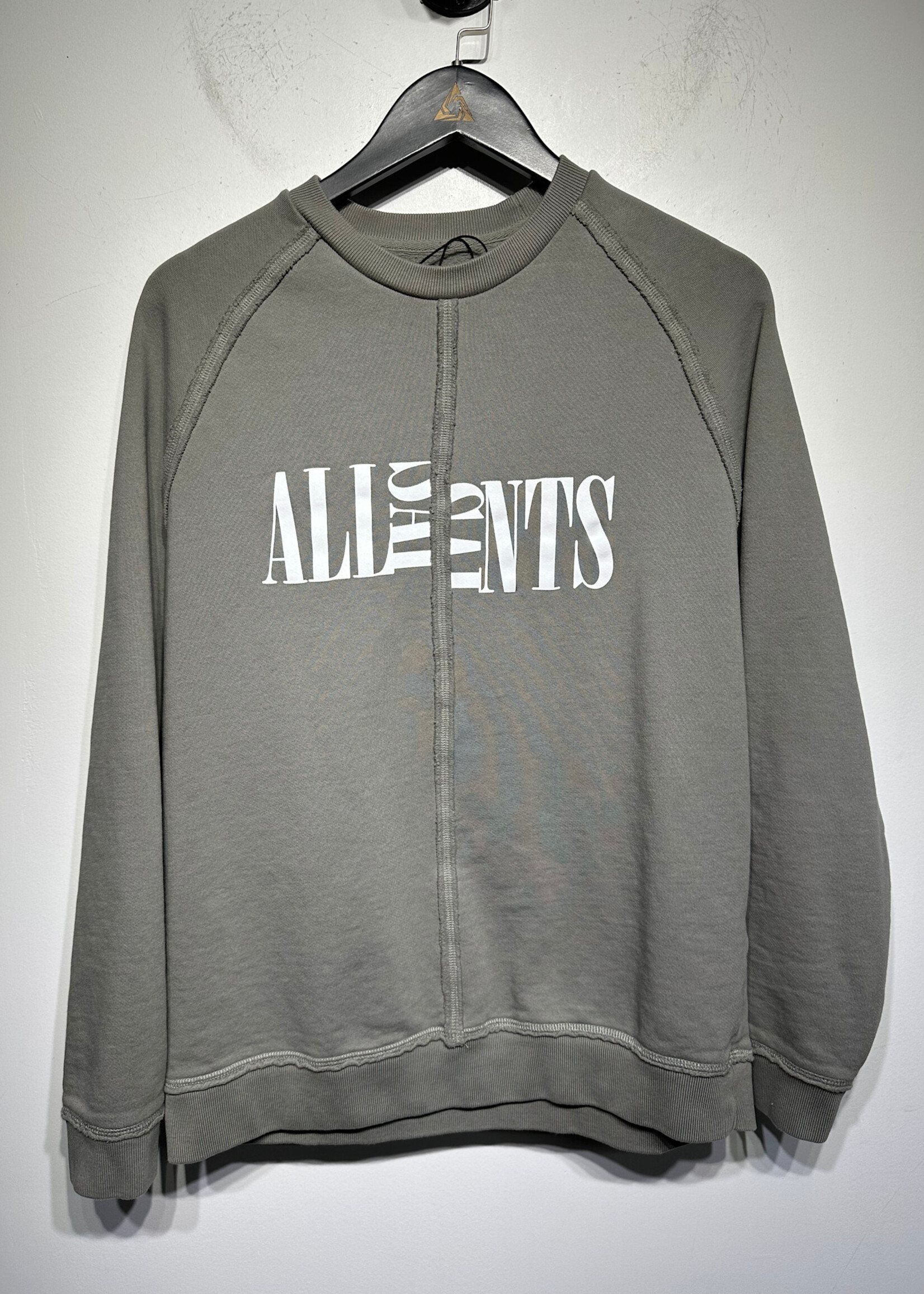 Allsaints Green Graphic Crew Neck Sweater XS