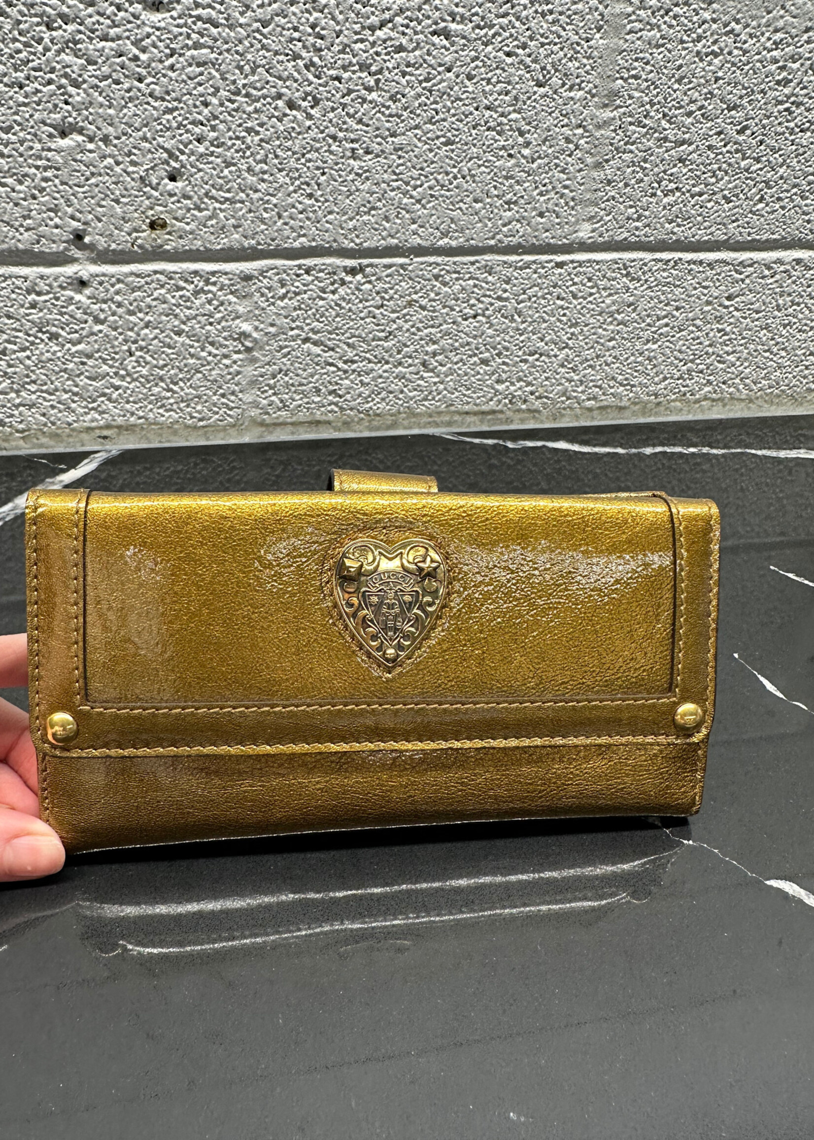 Gucci Gold Heart Wallet OS