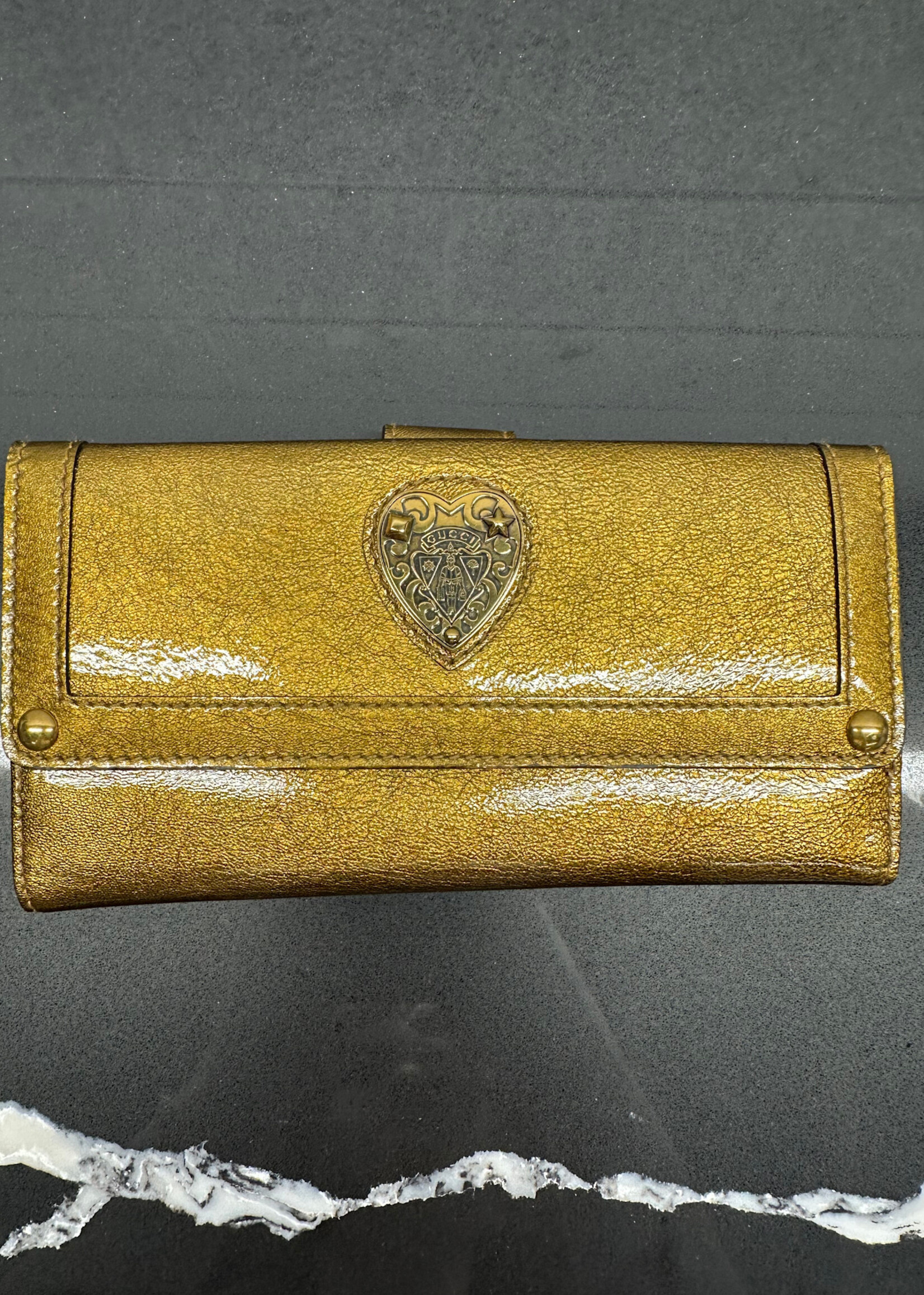 Gucci Gold Heart Wallet OS