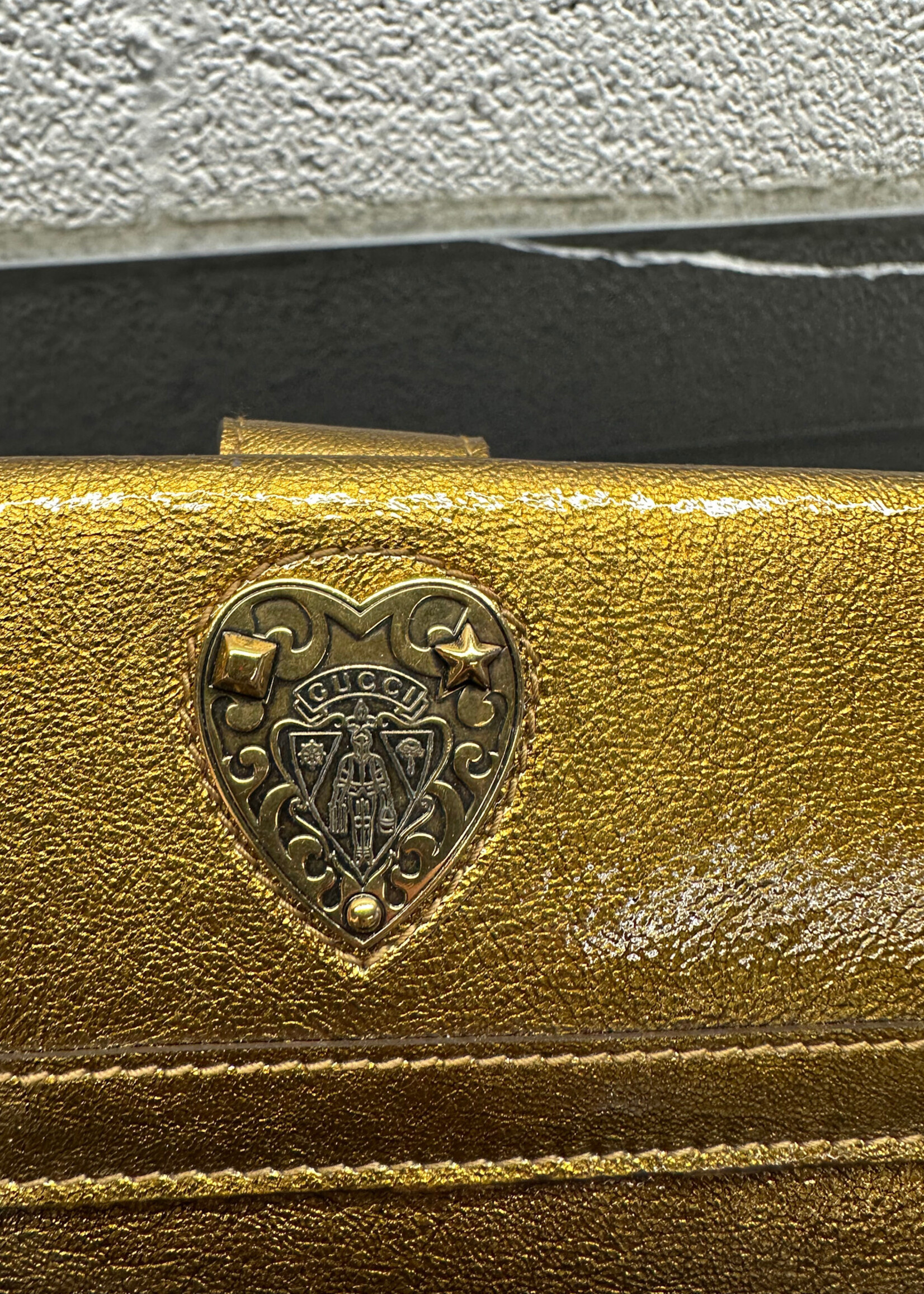 Gucci Gold Heart Wallet OS