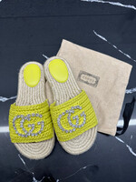 Gucci Yellow  Diamond GG Sandal 37.5/7.5