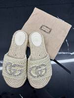 Gucci Beige Diamond GG Sandal 37.5/7.5