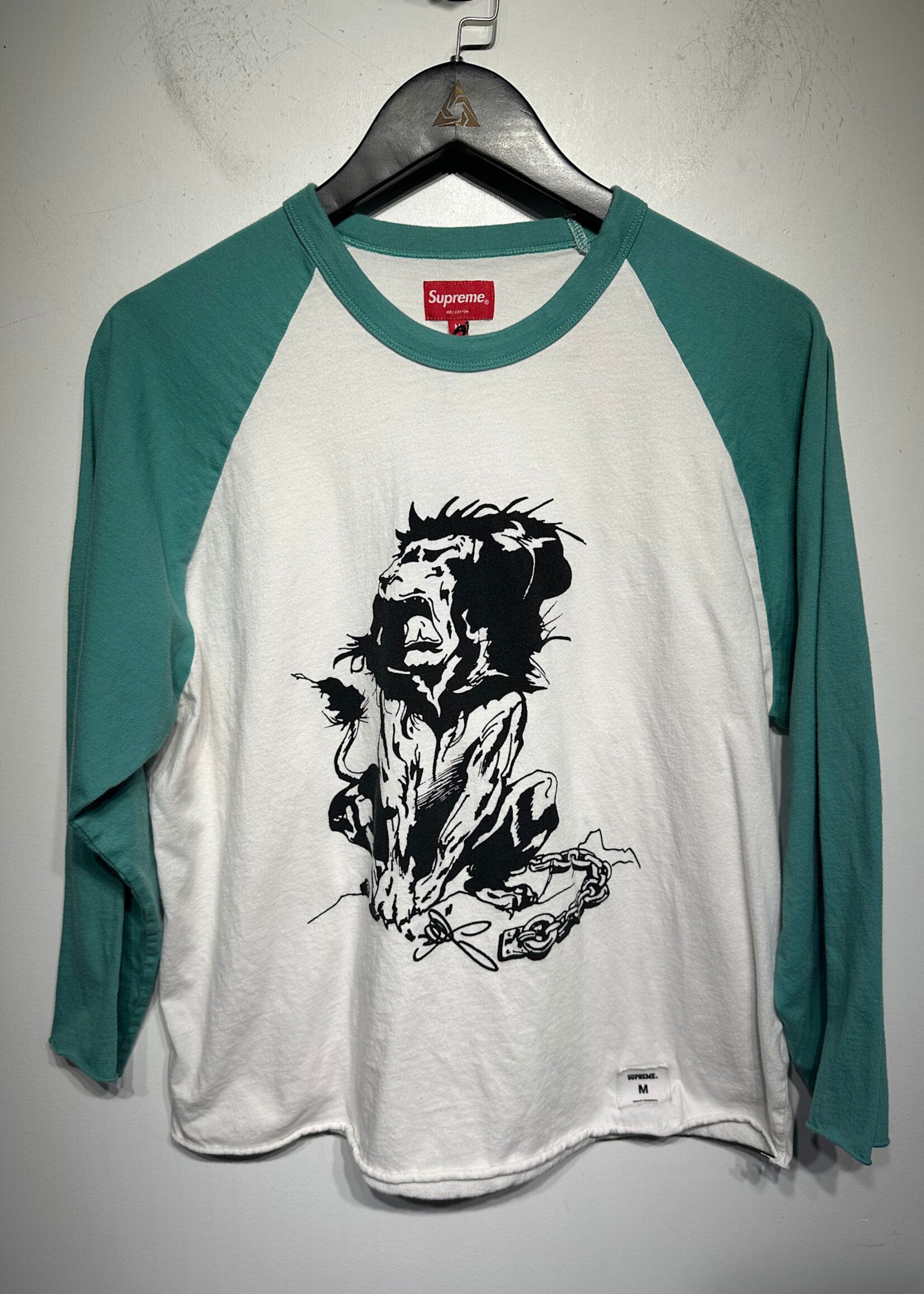 Supreme Cropped Teal Raglan M