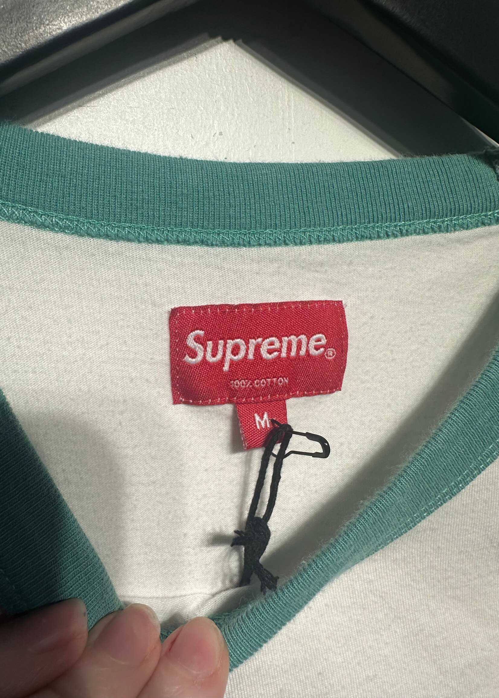 Supreme Cropped Teal Raglan M
