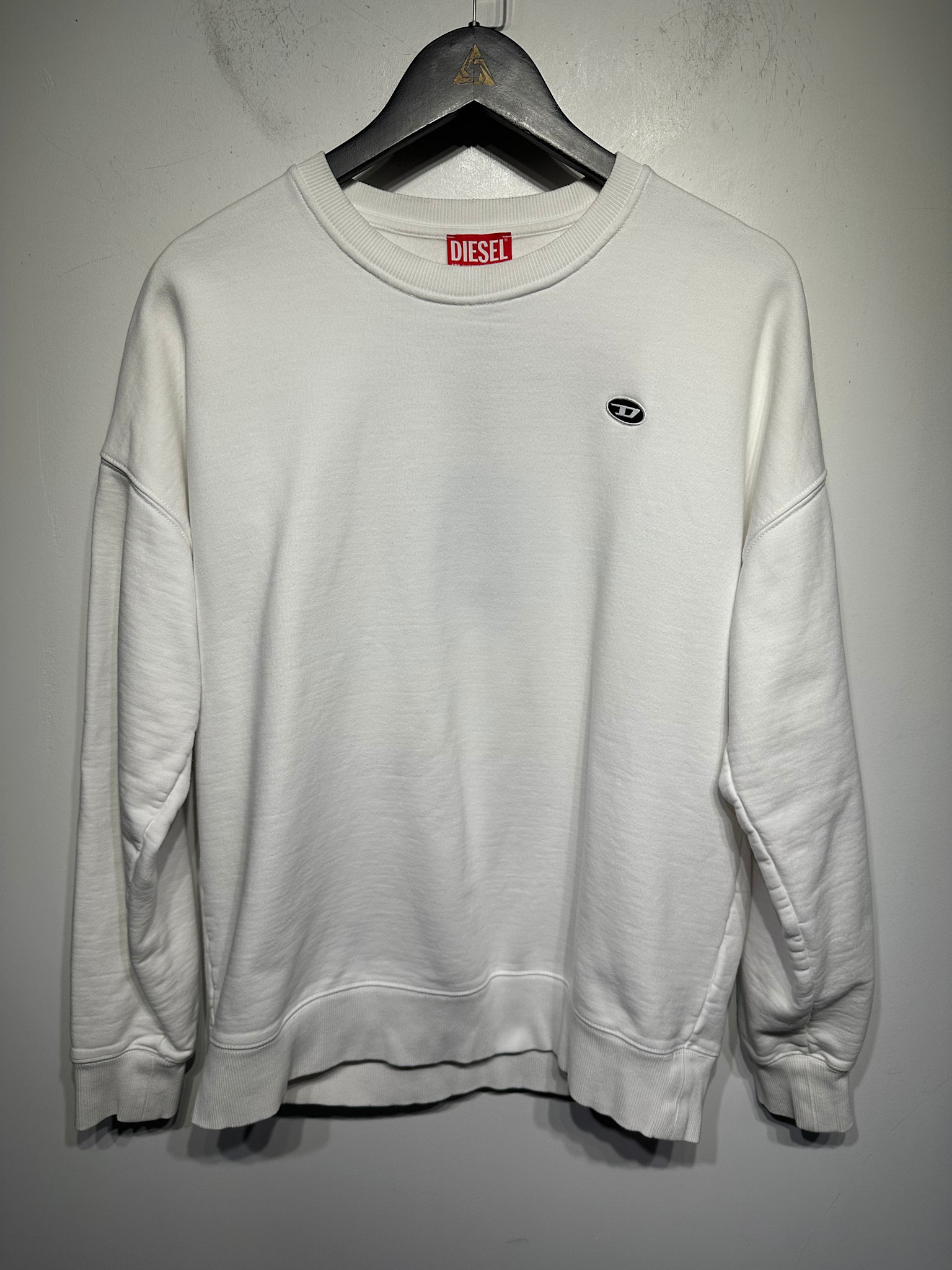 Diesel White Crewneck Sweater Fem M - ALT REBEL