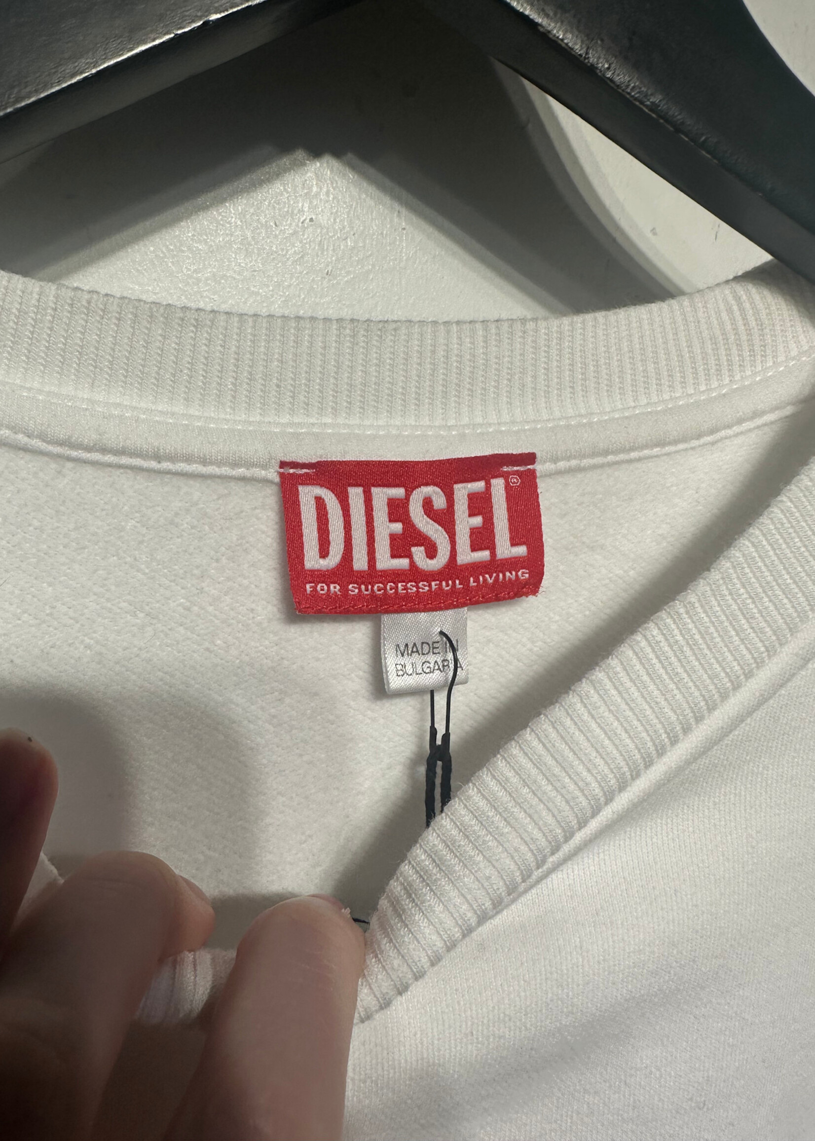 Diesel White Crewneck Sweater Fem M