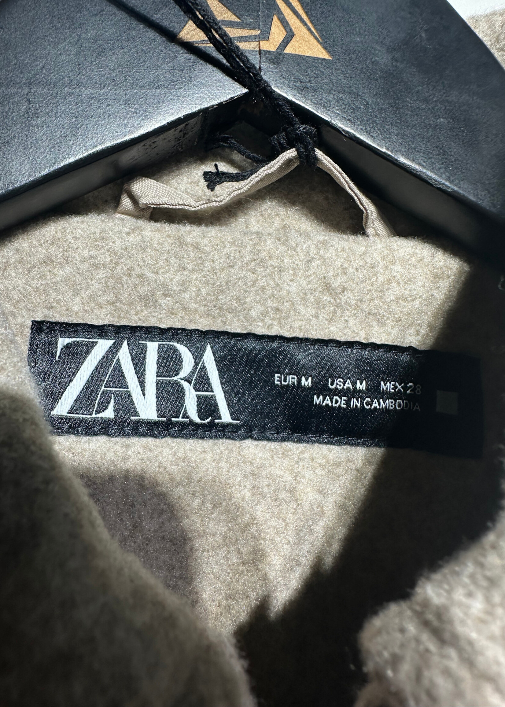 Zara Tan Crop Zip Blouson Fem M