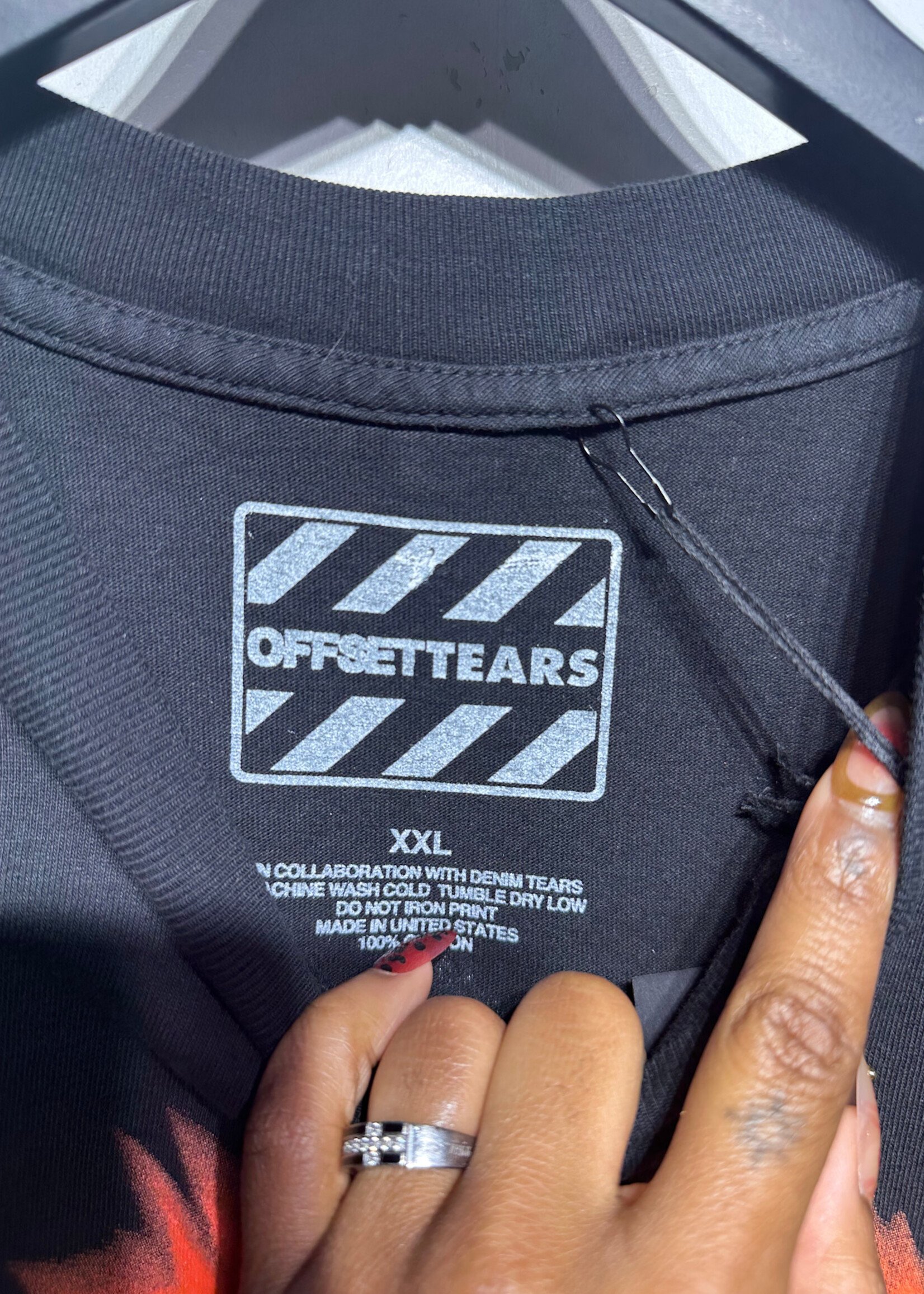 Offset Tears Black Tee XXL