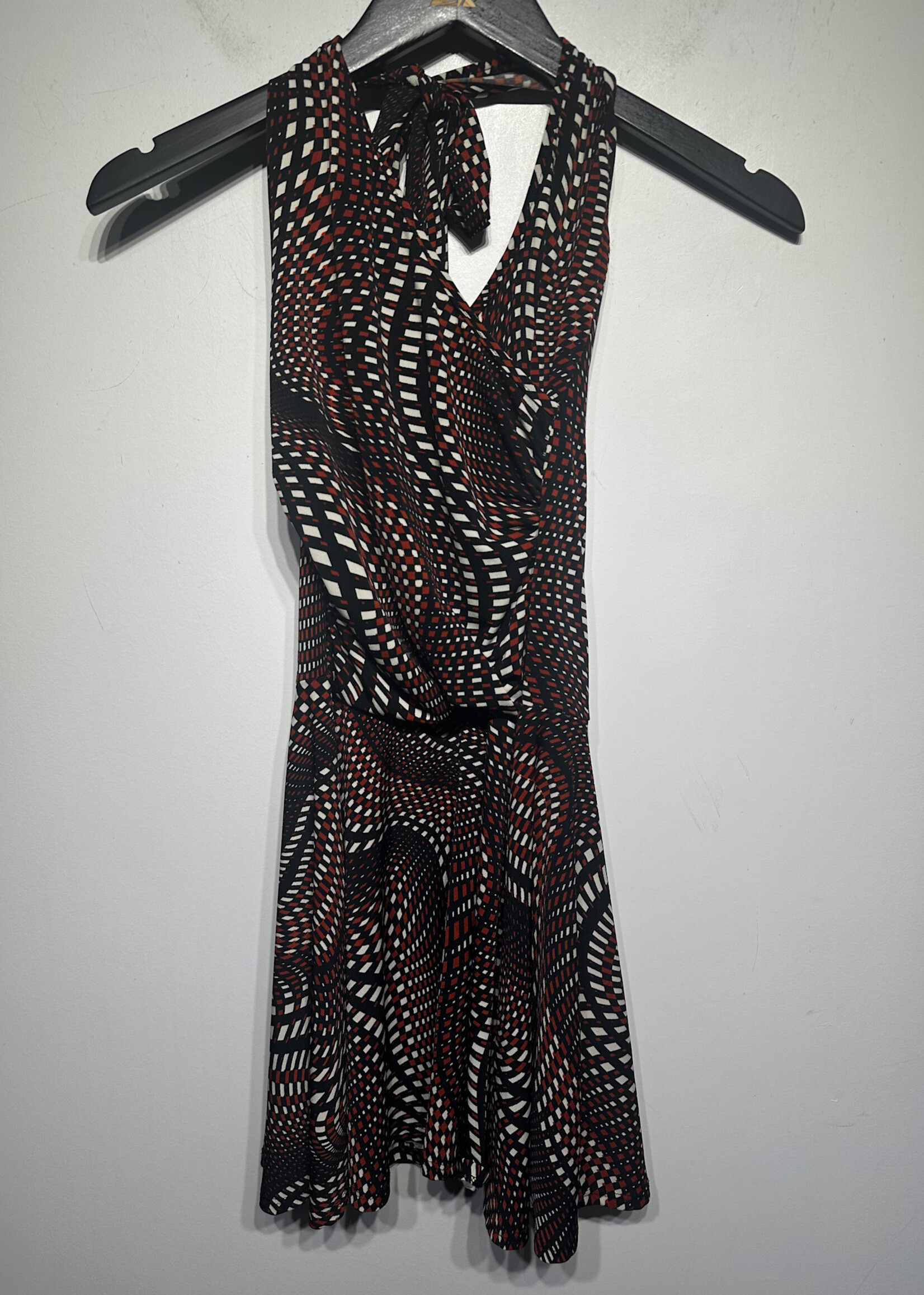 Tempted Hearts Y2K Red Black Halter Dress S