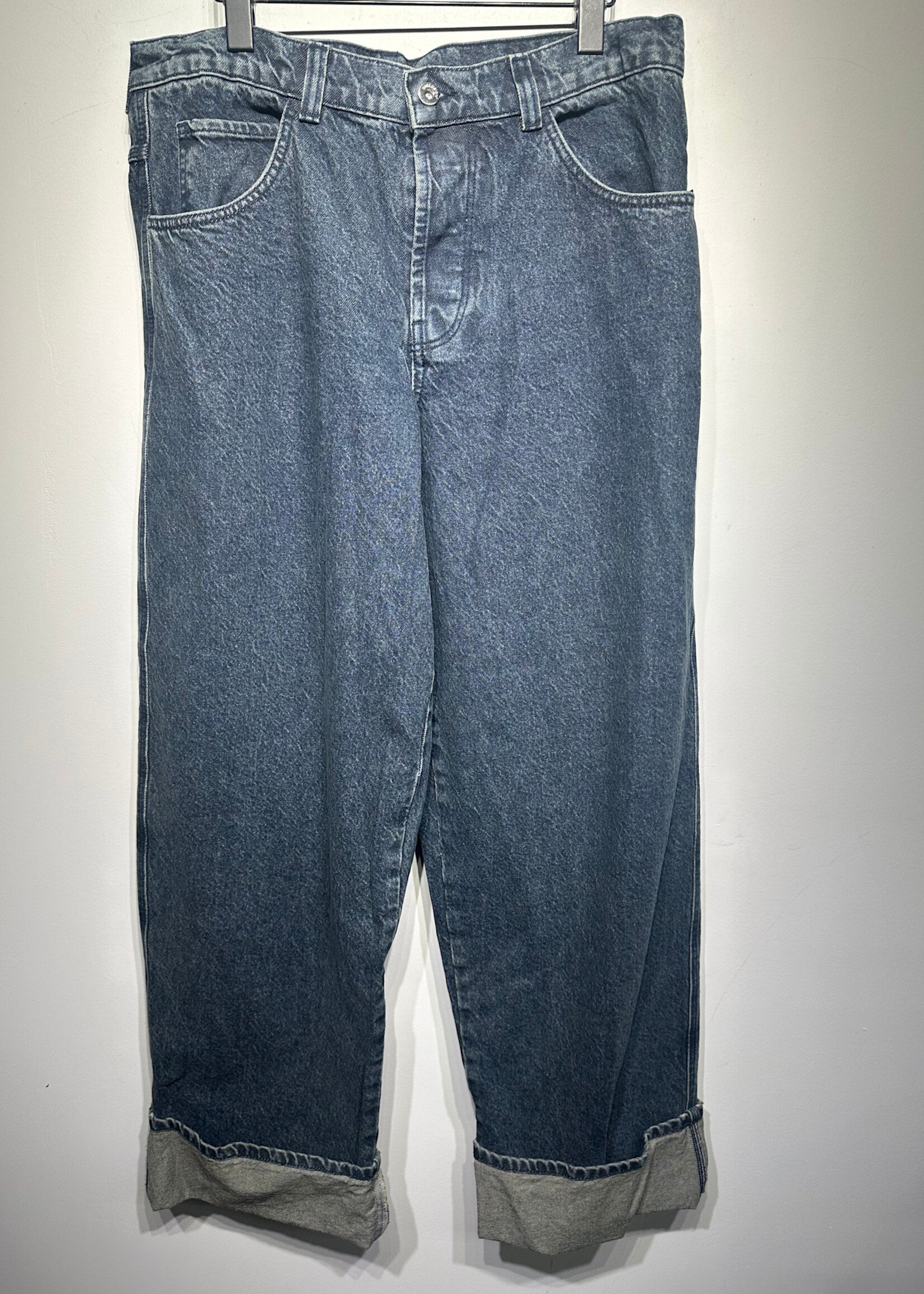 Collusion Dark Wash Baggy Buckle Back Pants 30