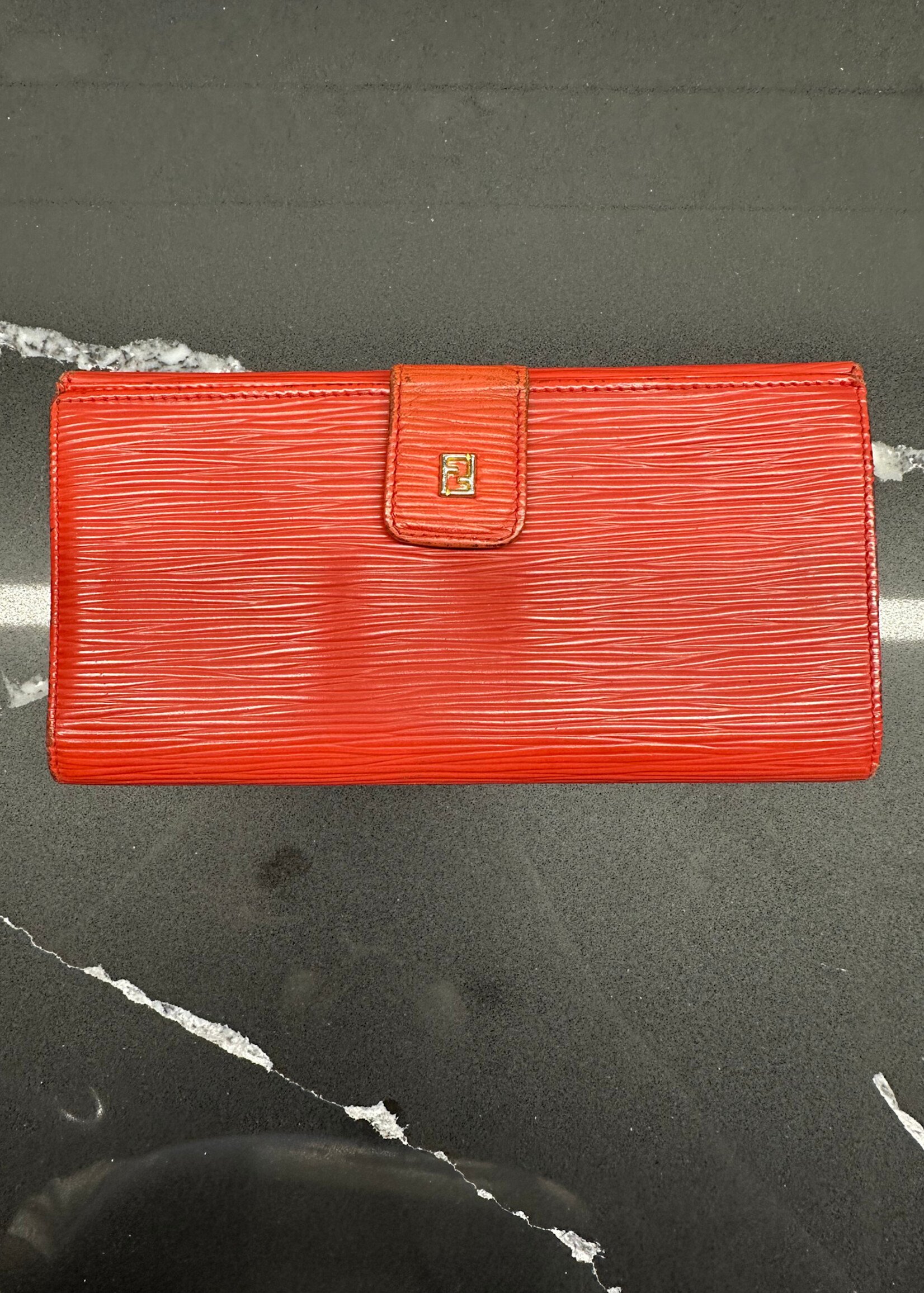 Vintage Fendi Red Epi Wallet