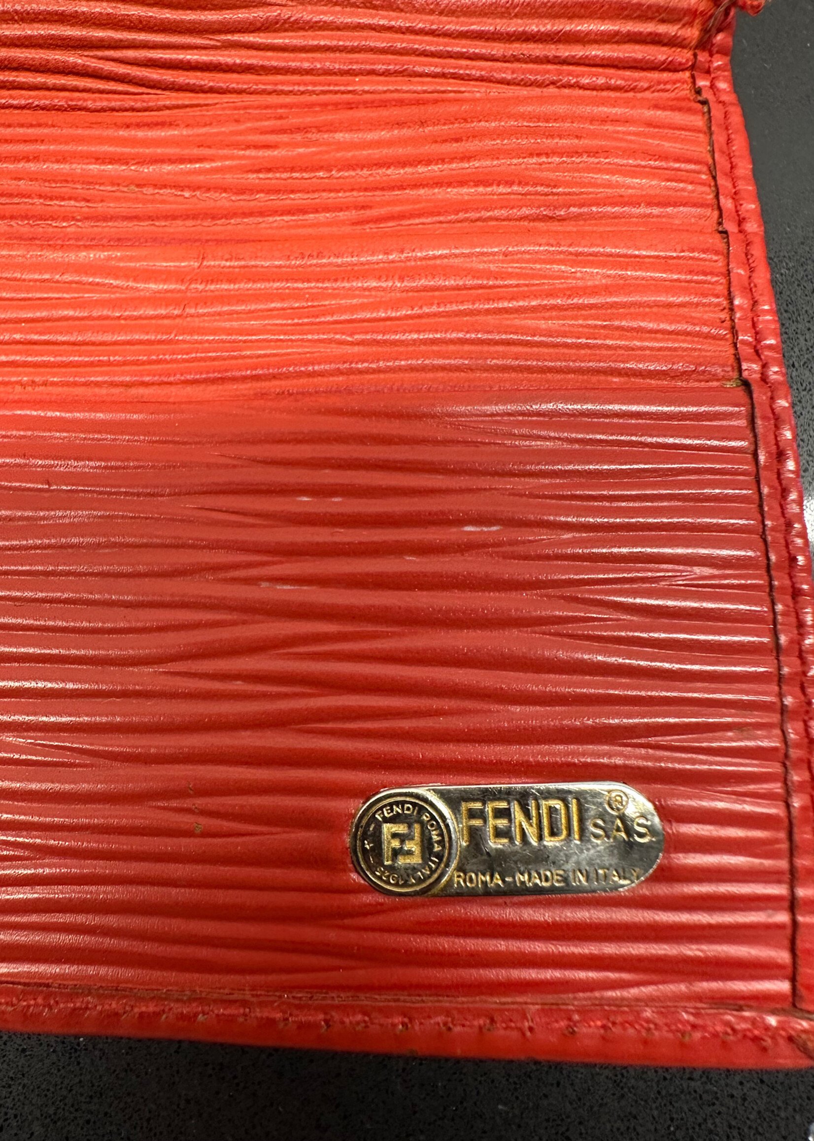 Vintage Fendi Red Epi Wallet