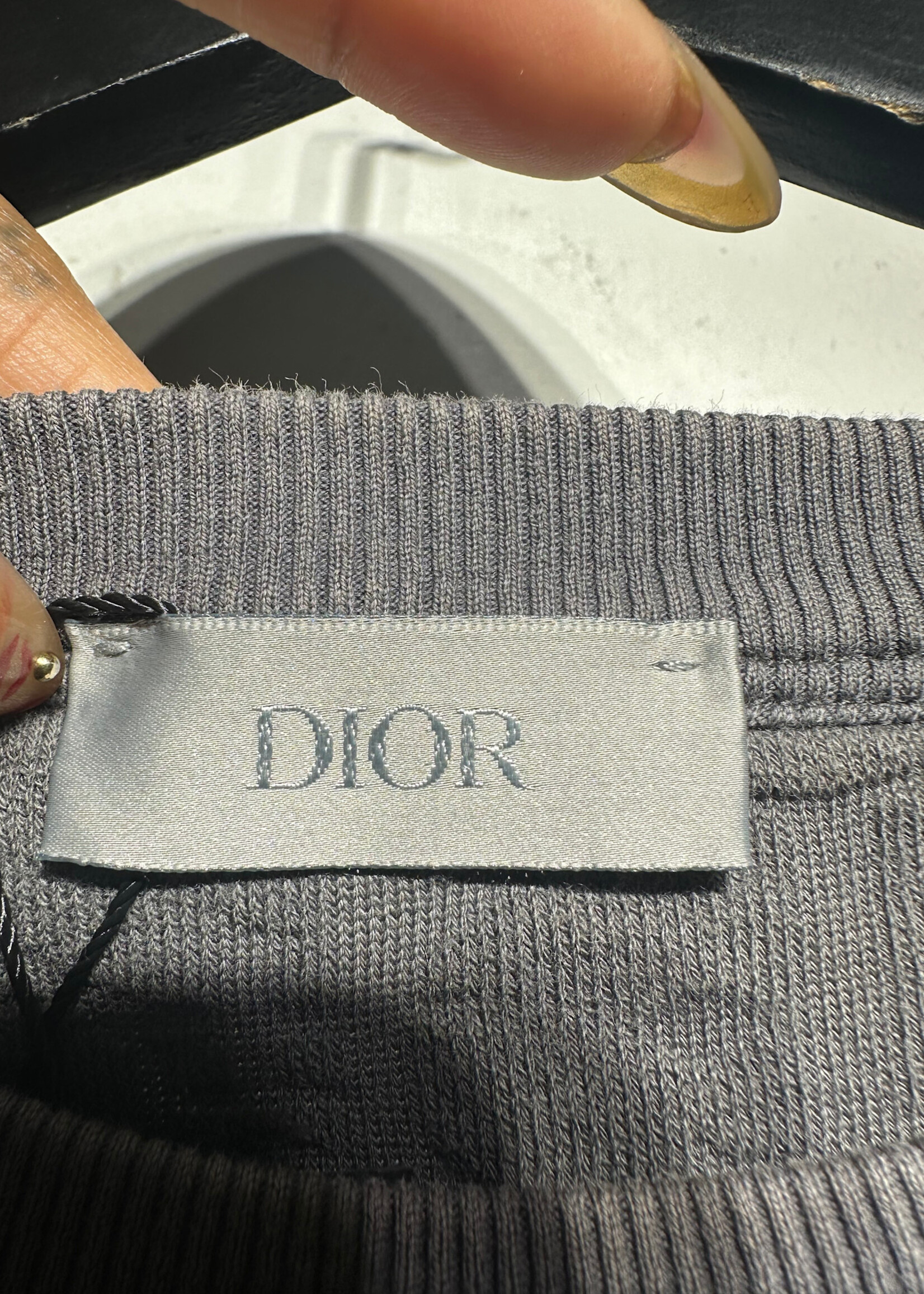 Dior Oblique Grey Towel T-Shirt Masc L AS IS