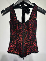 No Label Red Black Zip Corset S