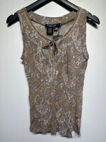 Rampage Vintage Tan Paisley Sheer Tank M