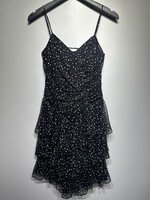 New Leaf Vintage Blk Wht Polka Dot Dress S