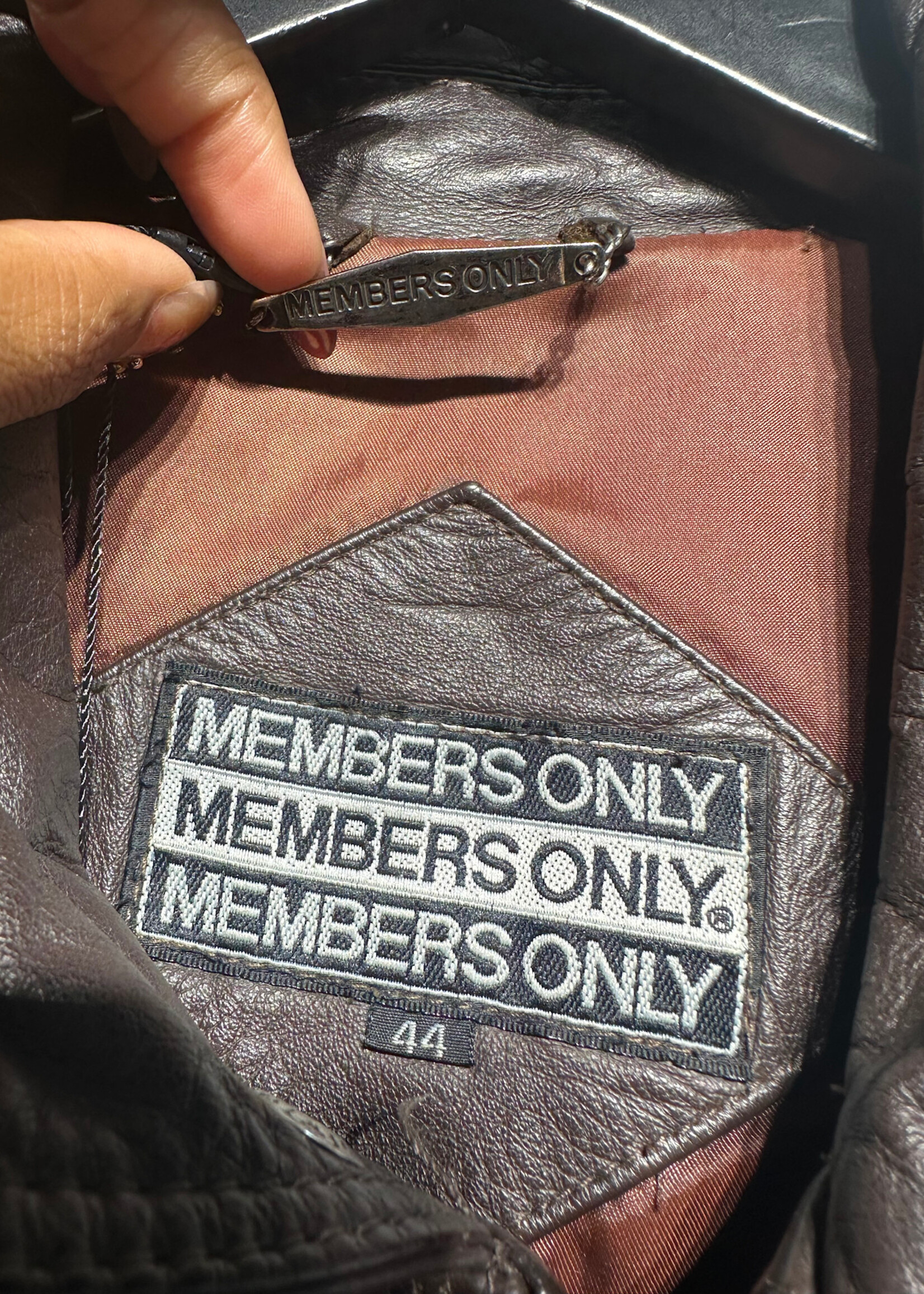 Vintage Member's Only Brown Leather Jacket Masc L