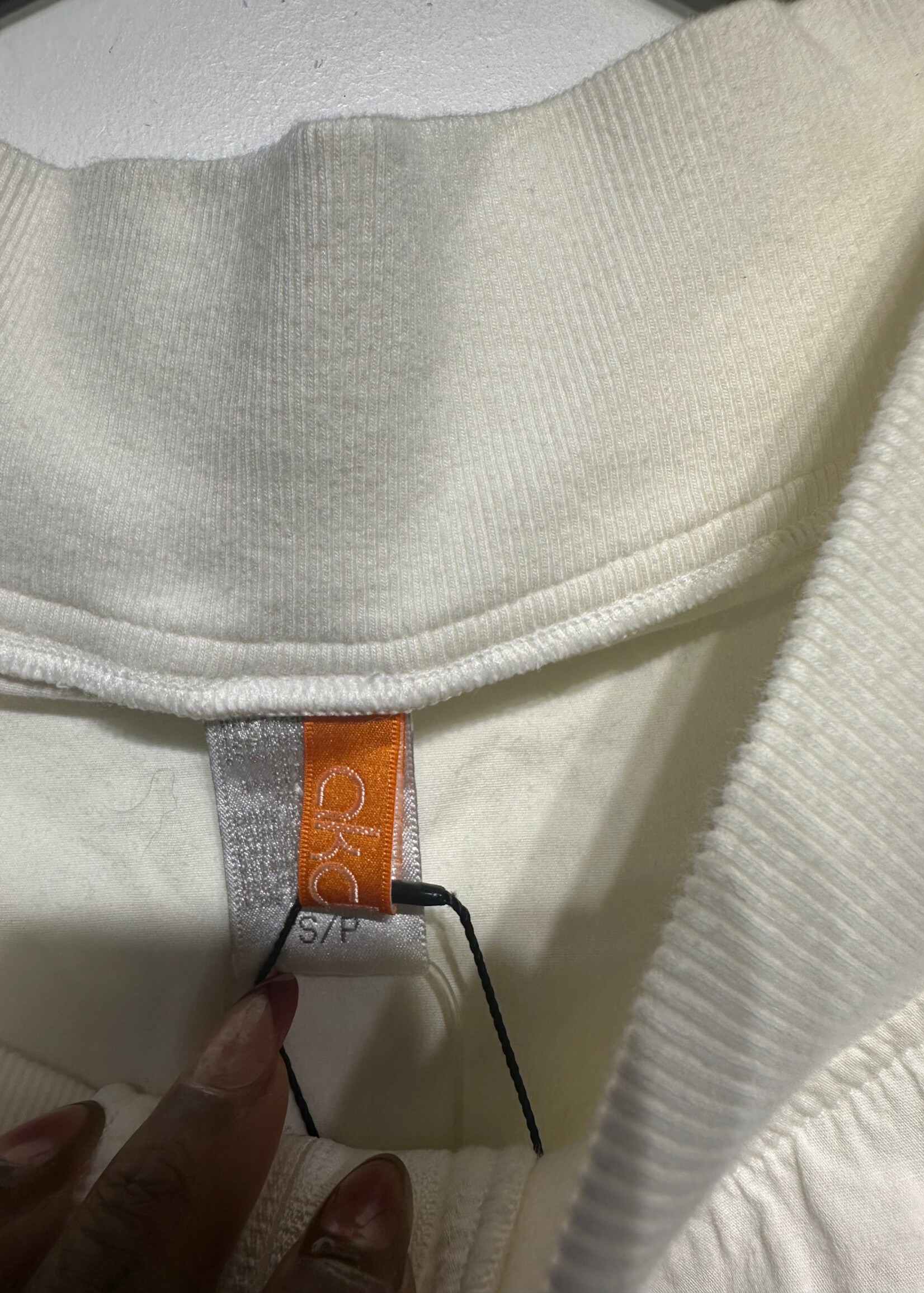 NWT Akdmks White Zip Top S