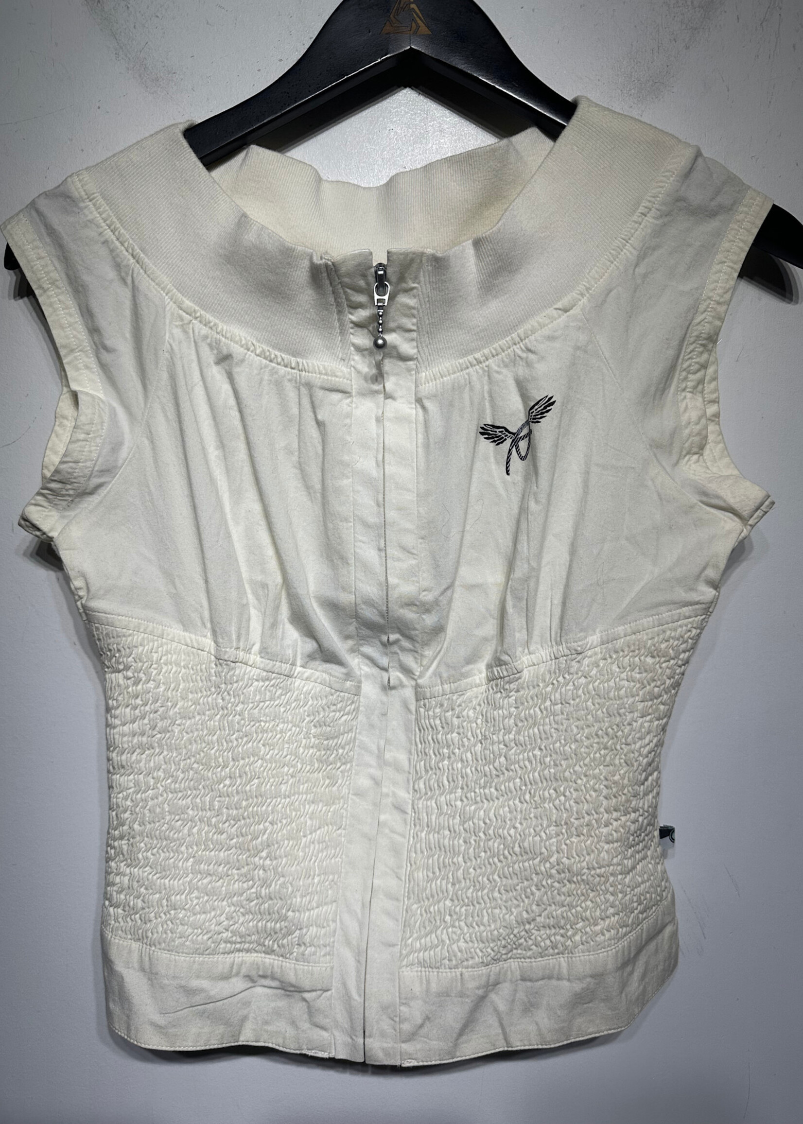 NWT Akdmks White Zip Top S