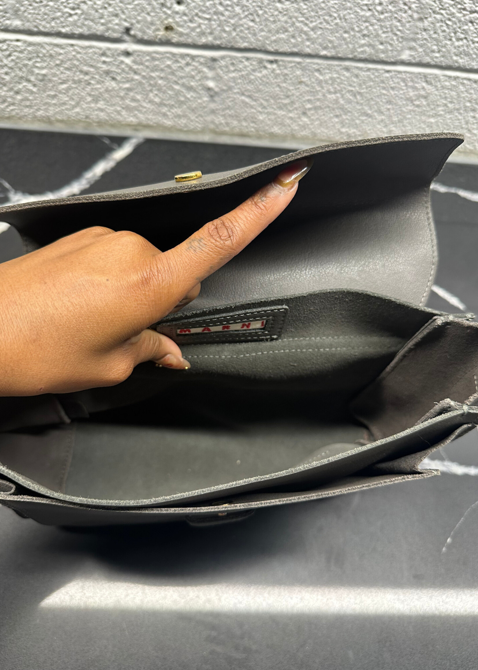 Marni Grey Leather Bag