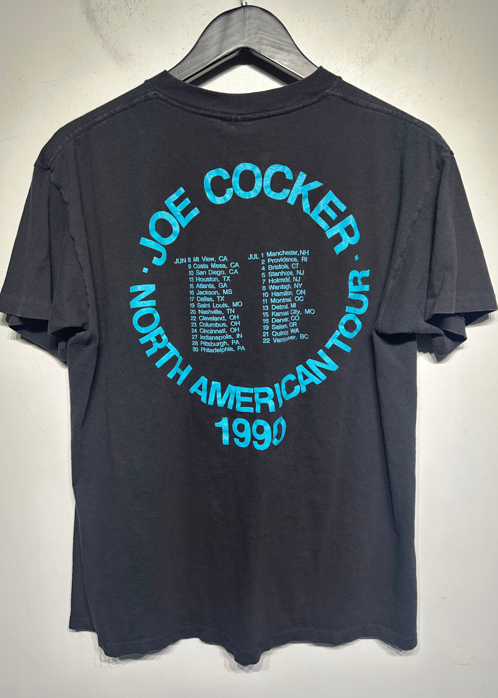 Vintage Joe Cocker Live Multicolor Black Tee L