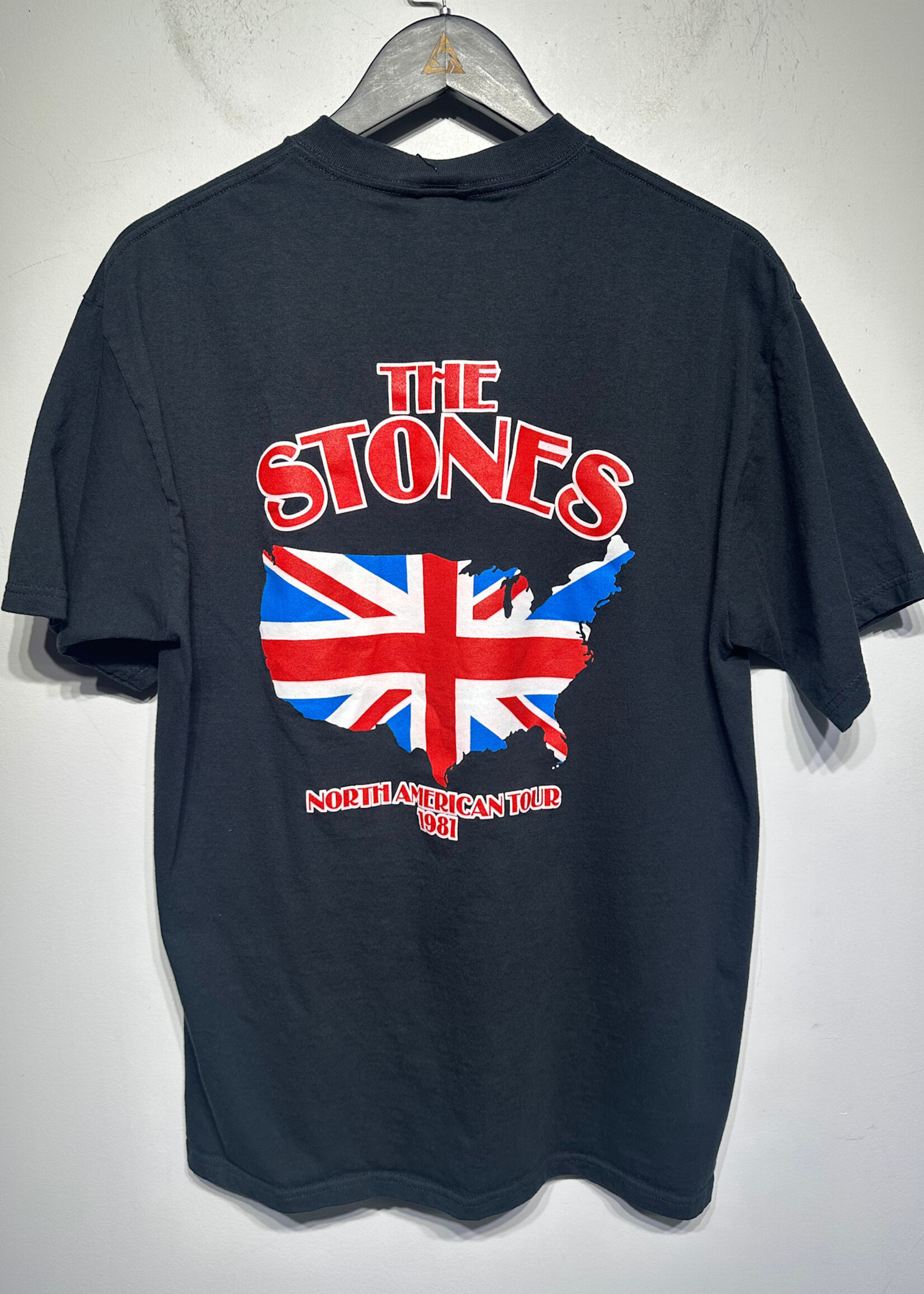 2000 Rolling Stones Flag Logo Black Tee L
