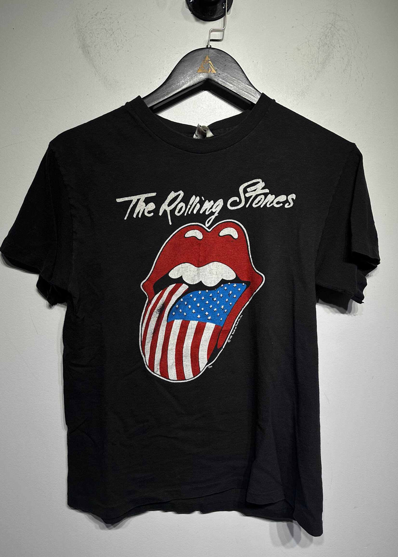 1981 Rolling Stones Flag Tee W TICKET M
