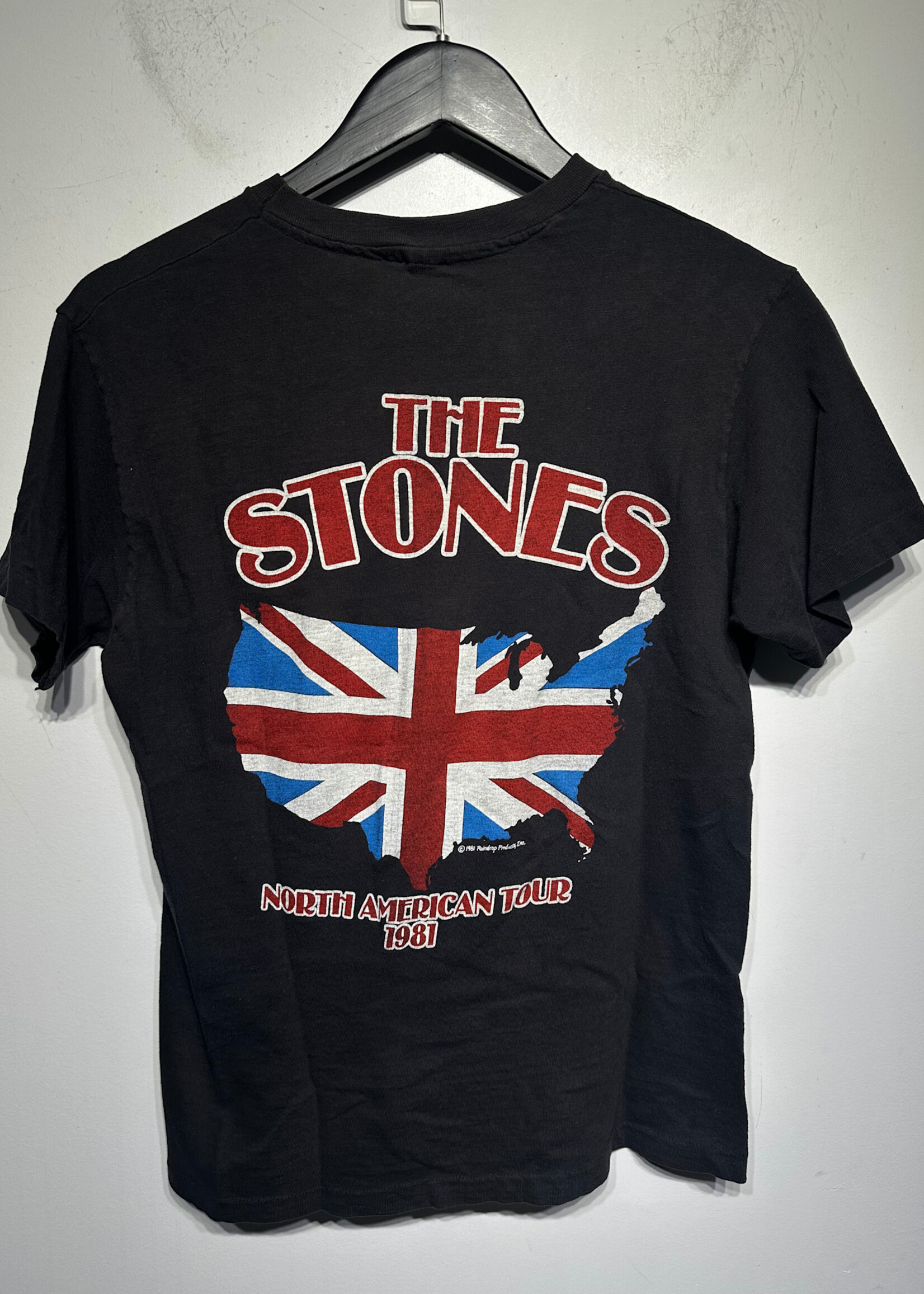 1981 Rolling Stones Flag Tee W TICKET M
