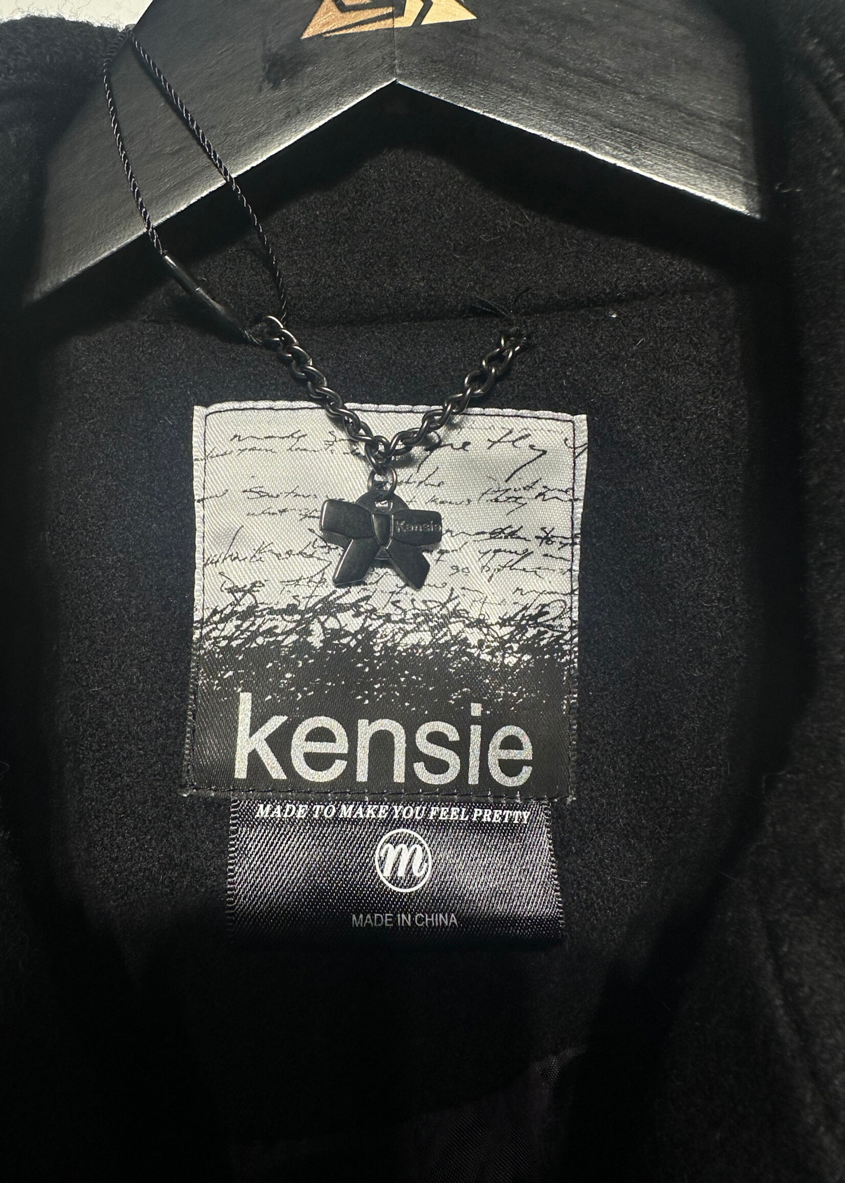 KENZIE BLACK SUEDE EMBELLISHED JACKET M