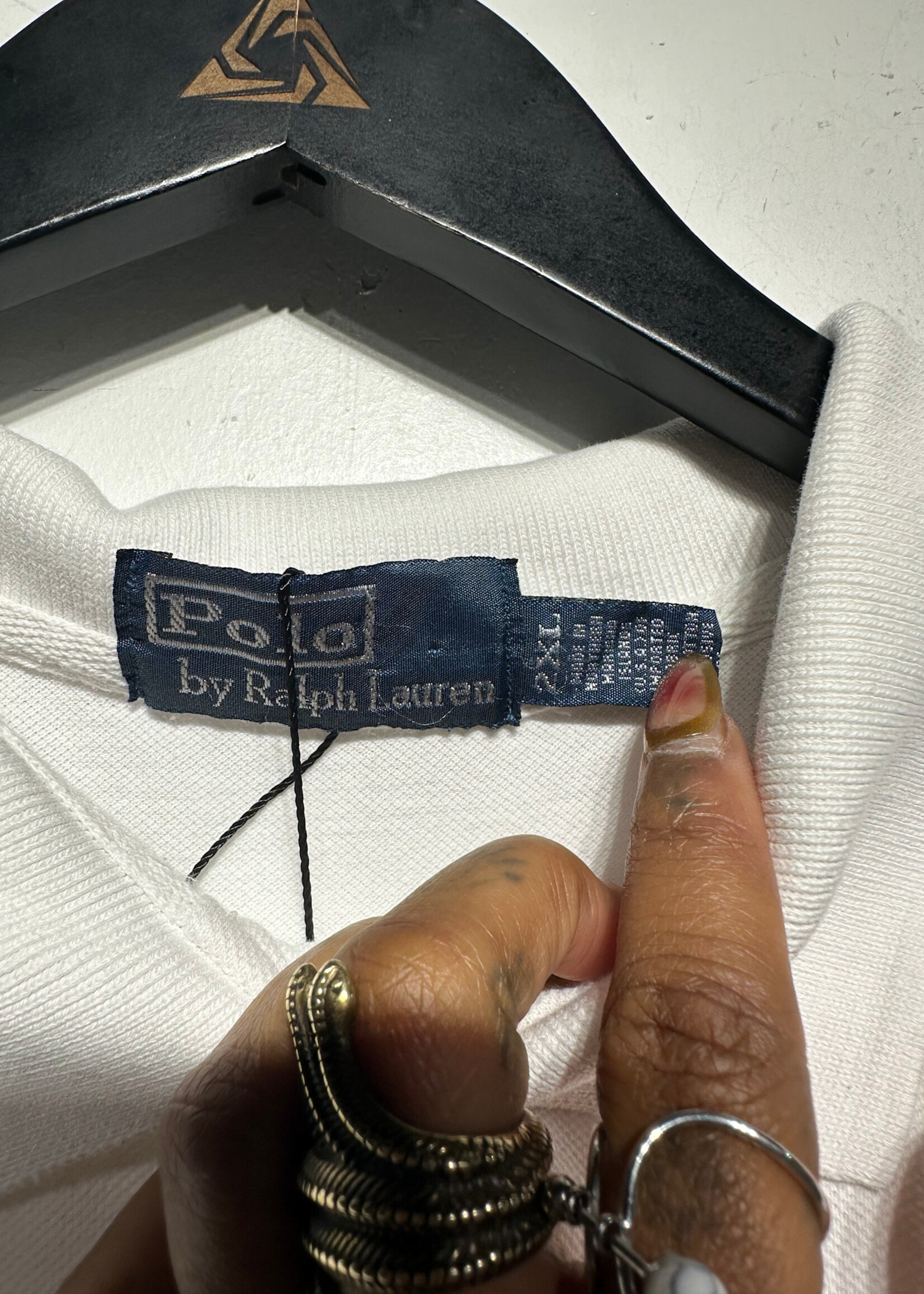 RALPH LAUREN WHITE POLO TEE XXL