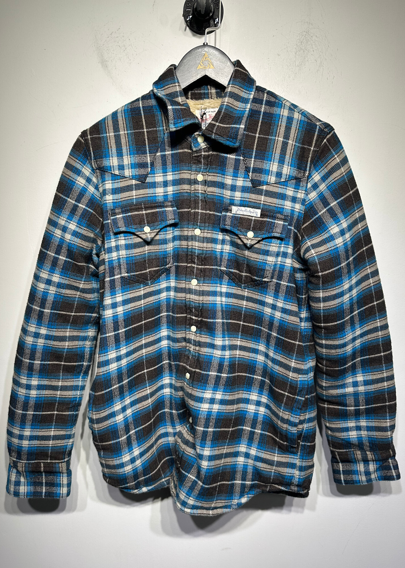 True Religion Blue Sherpa Lined Flannel S