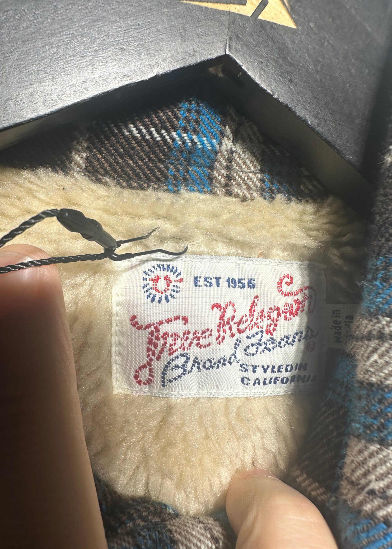True Religion Blue Sherpa Lined Flannel S