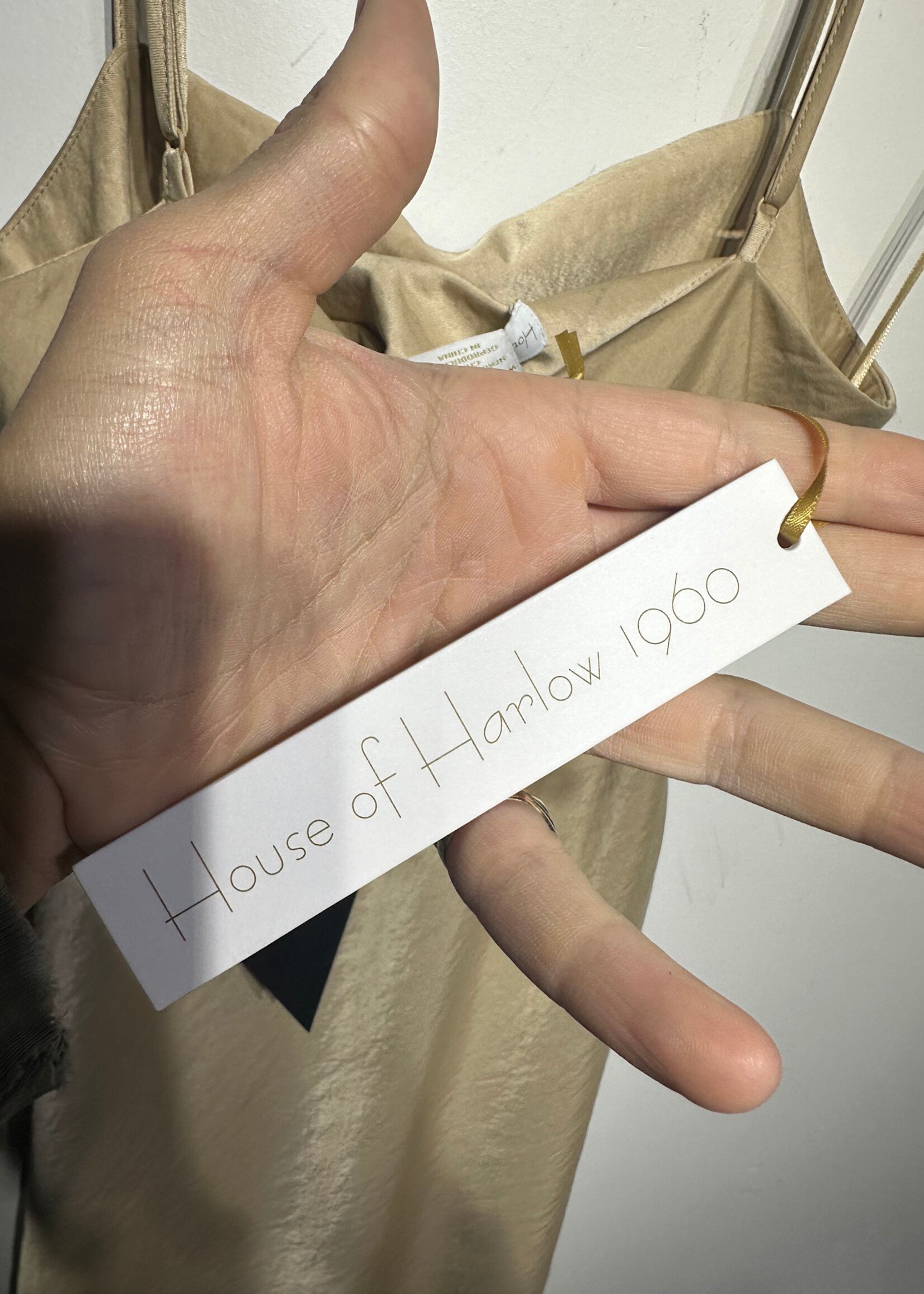 NWT House of Harlow Gold Satin Dress XS