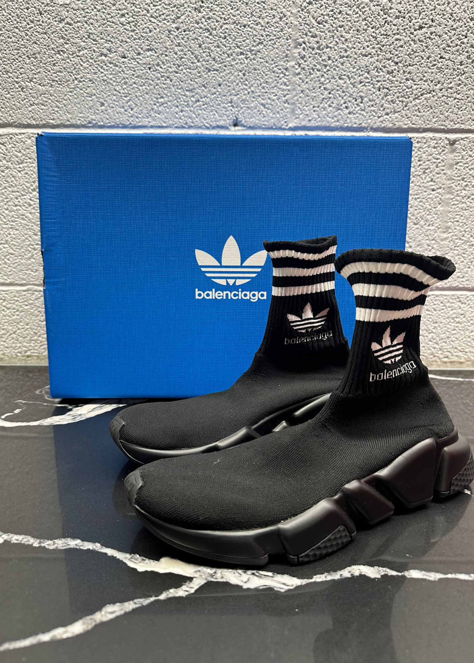 Balenciaga X Adidas Black Sock Runner Fem 6.5