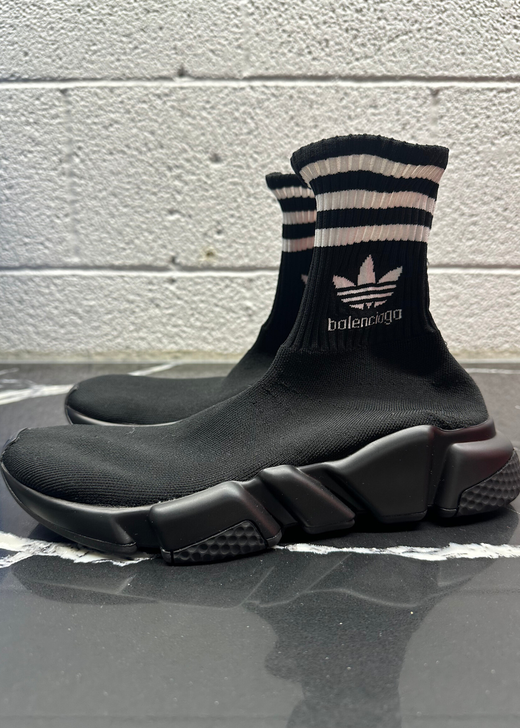 Balenciaga X Adidas Black Sock Runner Fem 6.5