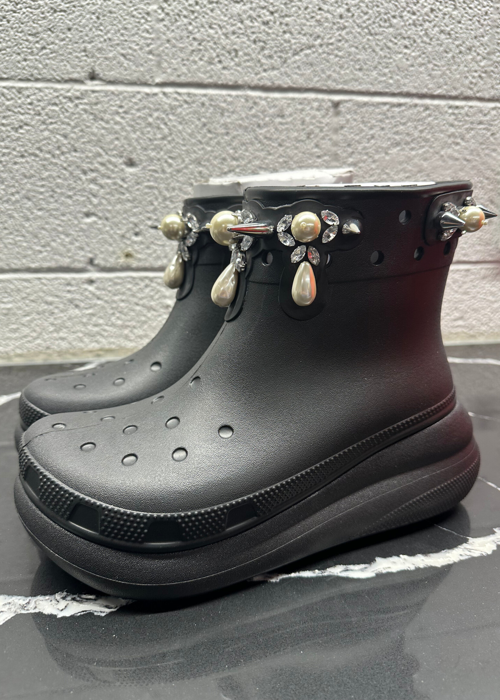 Simone Rocha Black Croc Boots Fem 8