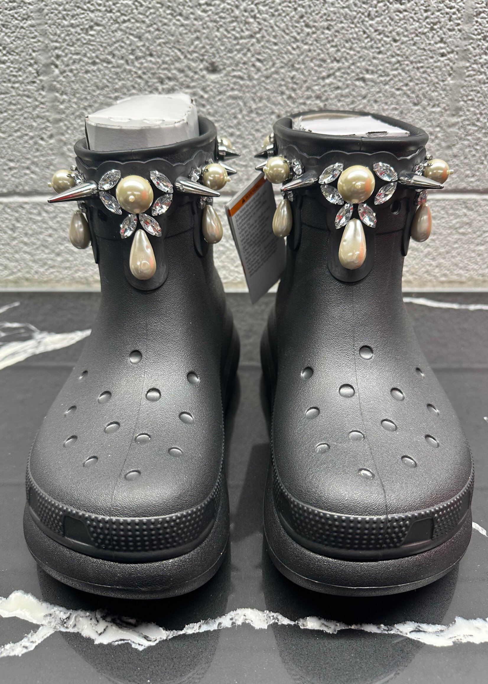 Simone Rocha Black Croc Boots Fem 8