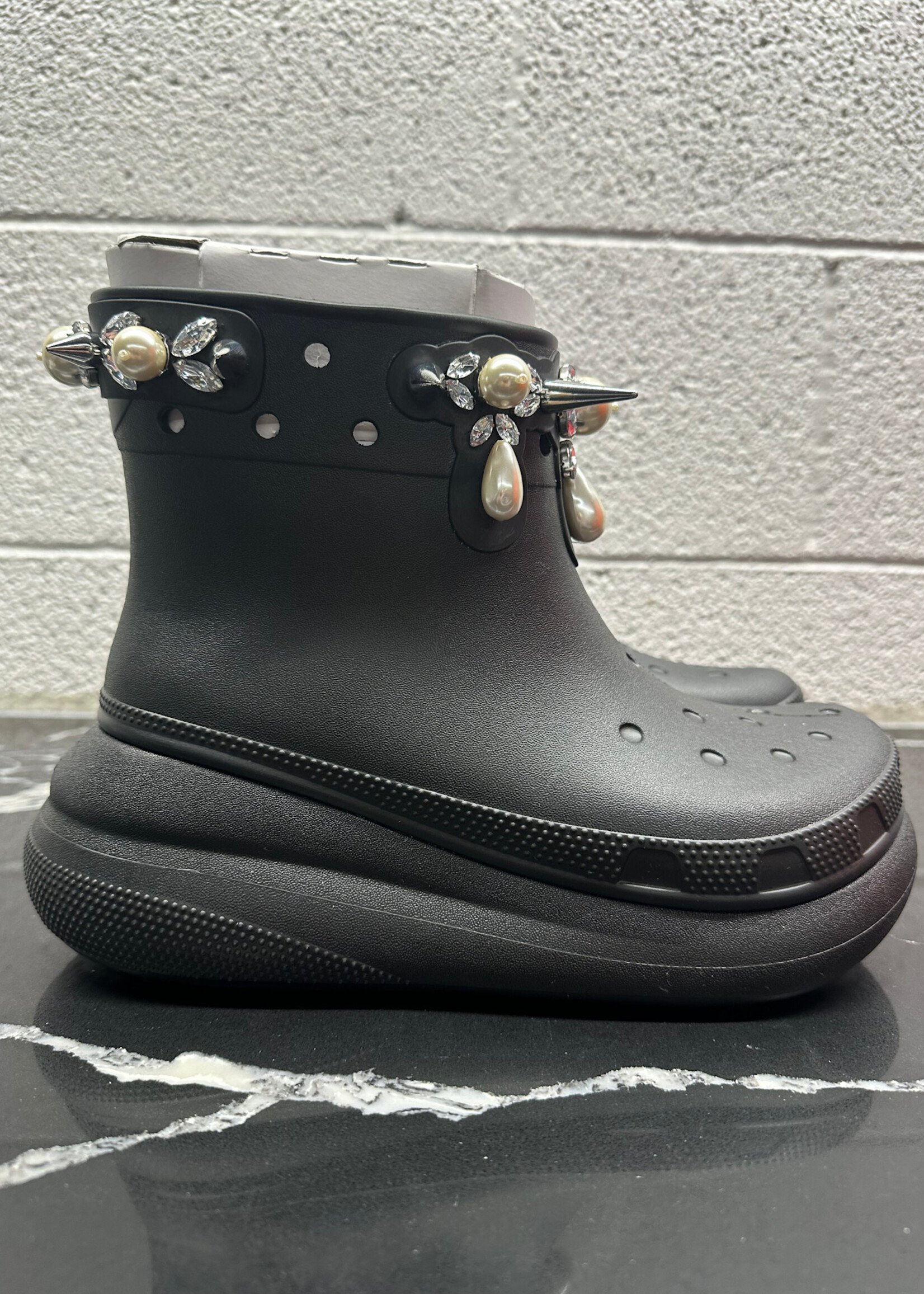 Simone Rocha Black Croc Boots Fem 8