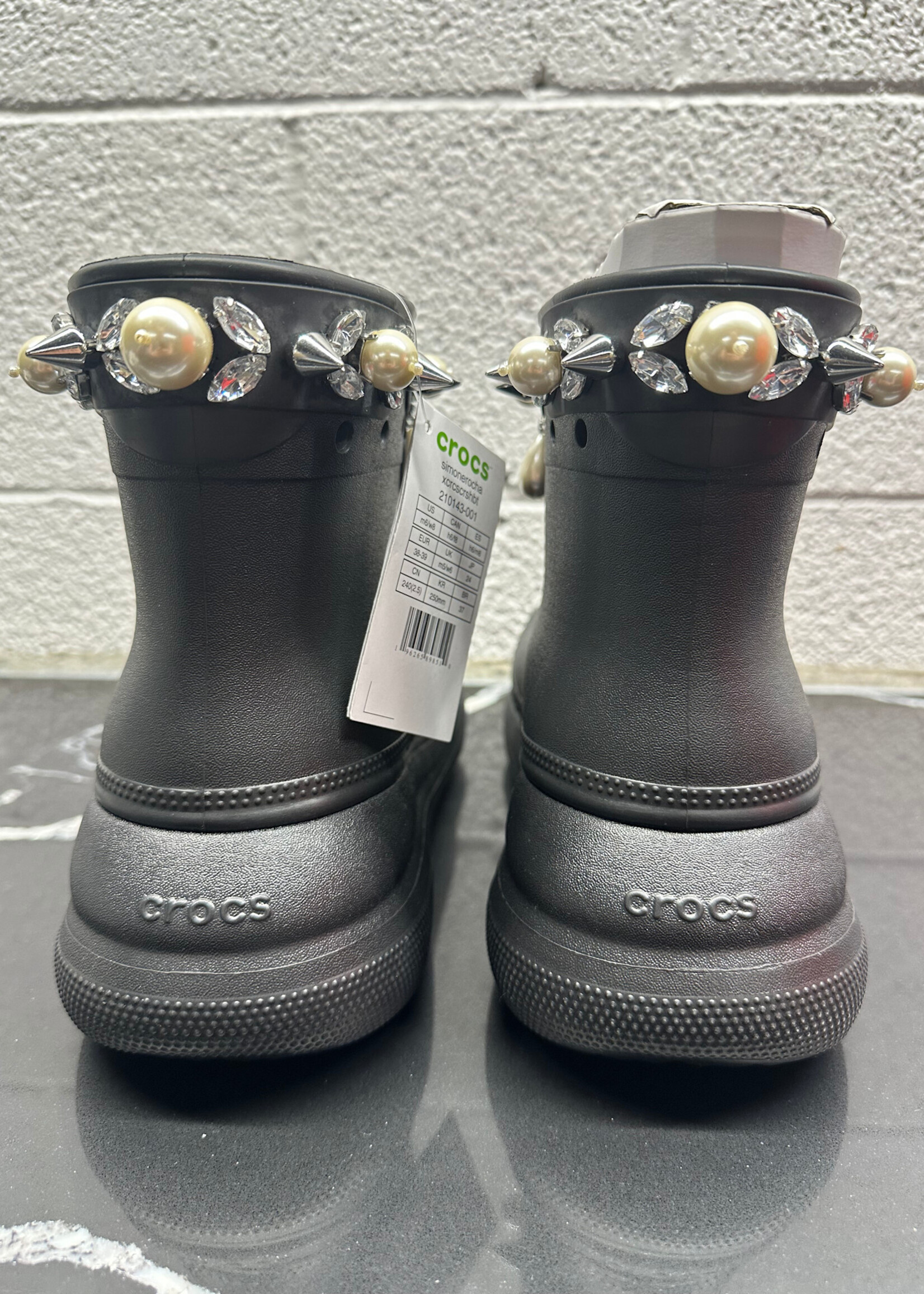 Simone Rocha Black Croc Boots Fem 8