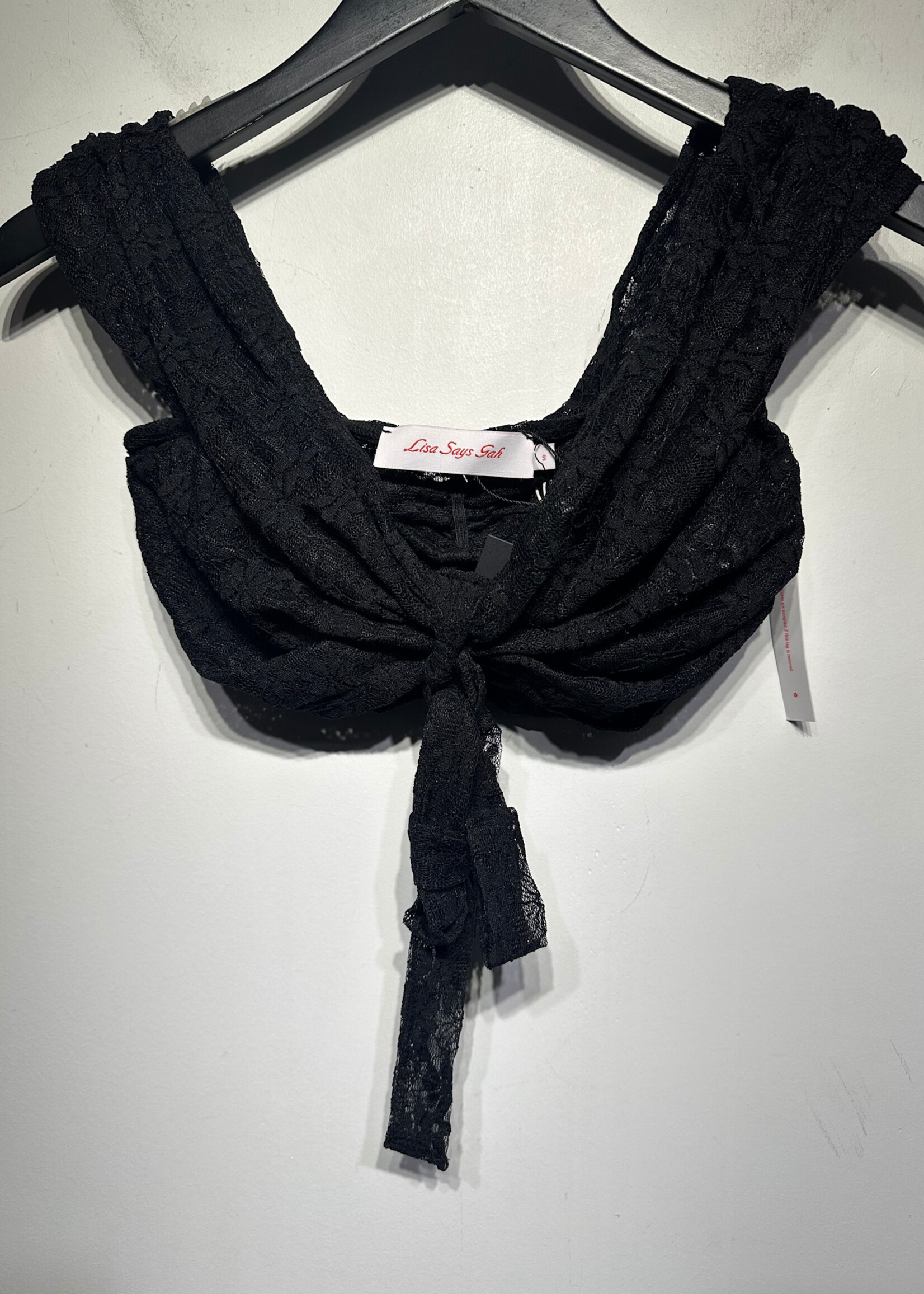 NWT Lisa Says Gah Black Lace Bra Top S