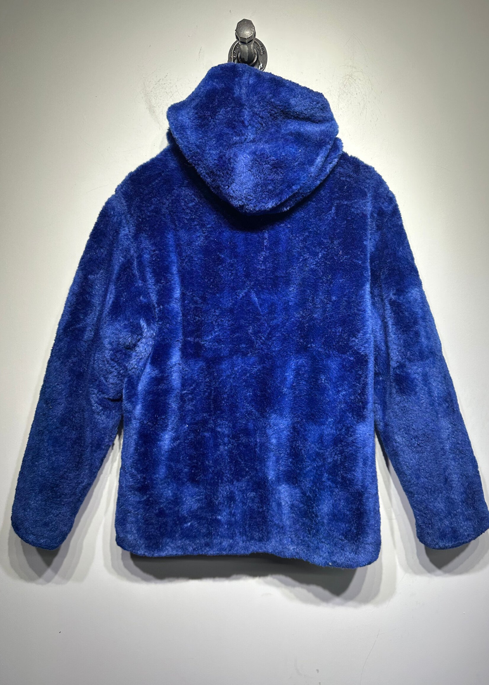 Supreme Faux Fur Blue Zip Hoodie M