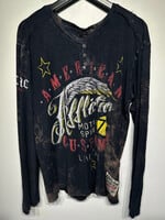 Affliction Black Henley LS L