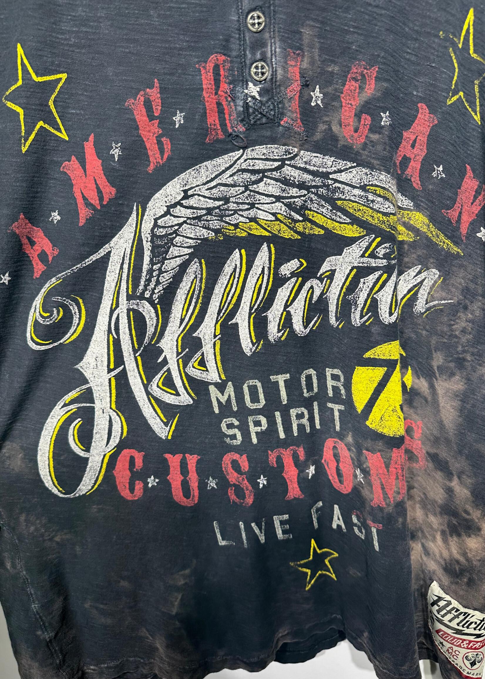 Affliction Black Henley LS L