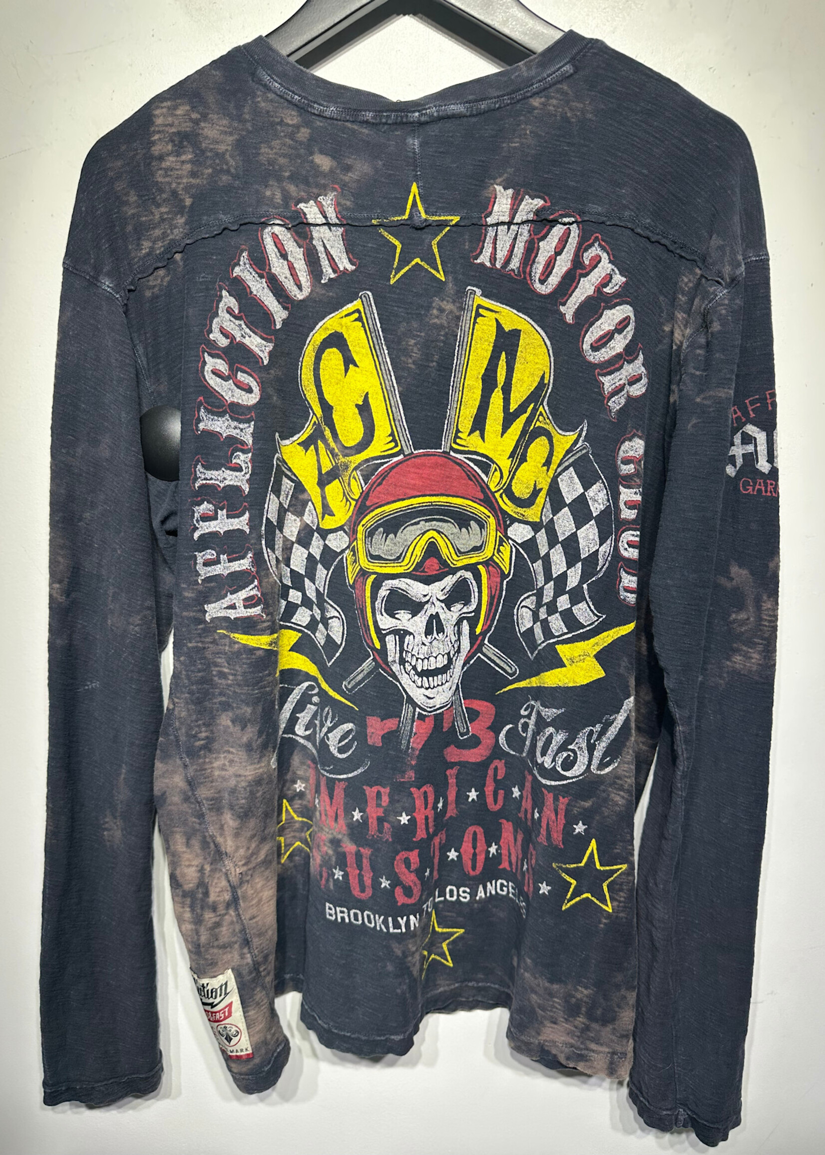Affliction Black Henley LS L
