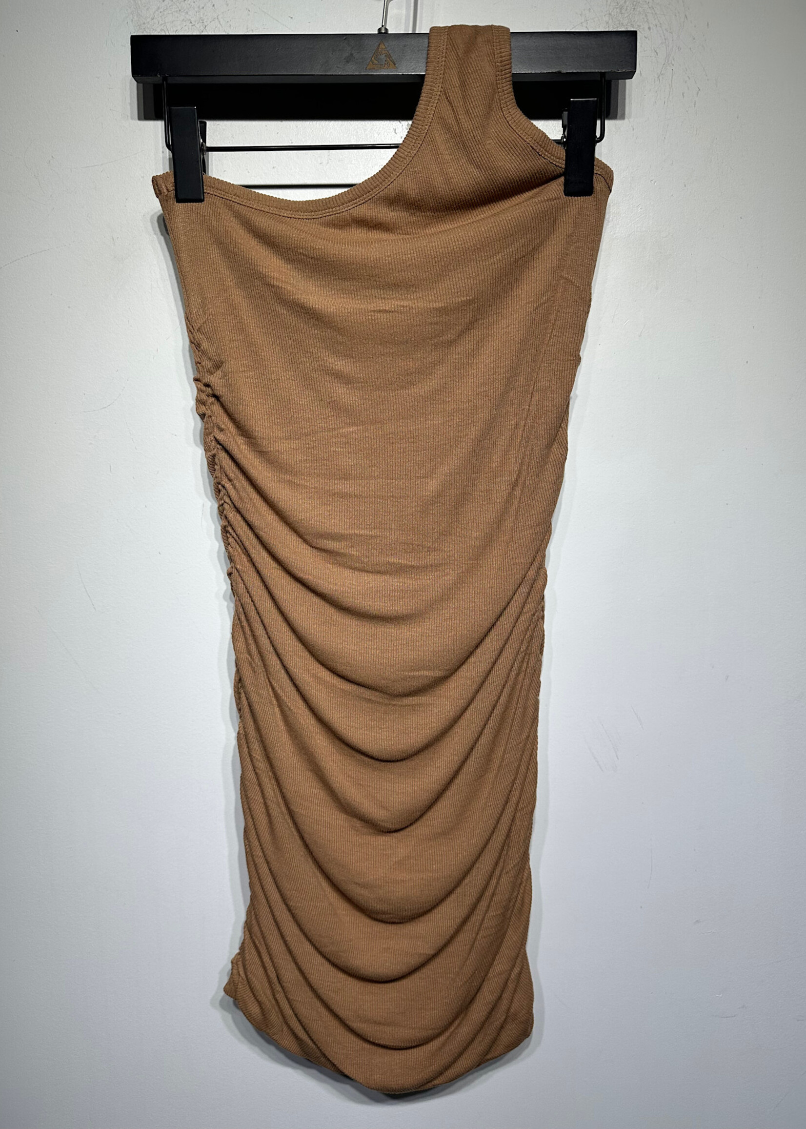 NWT L'Space Tan Ruched Dress M