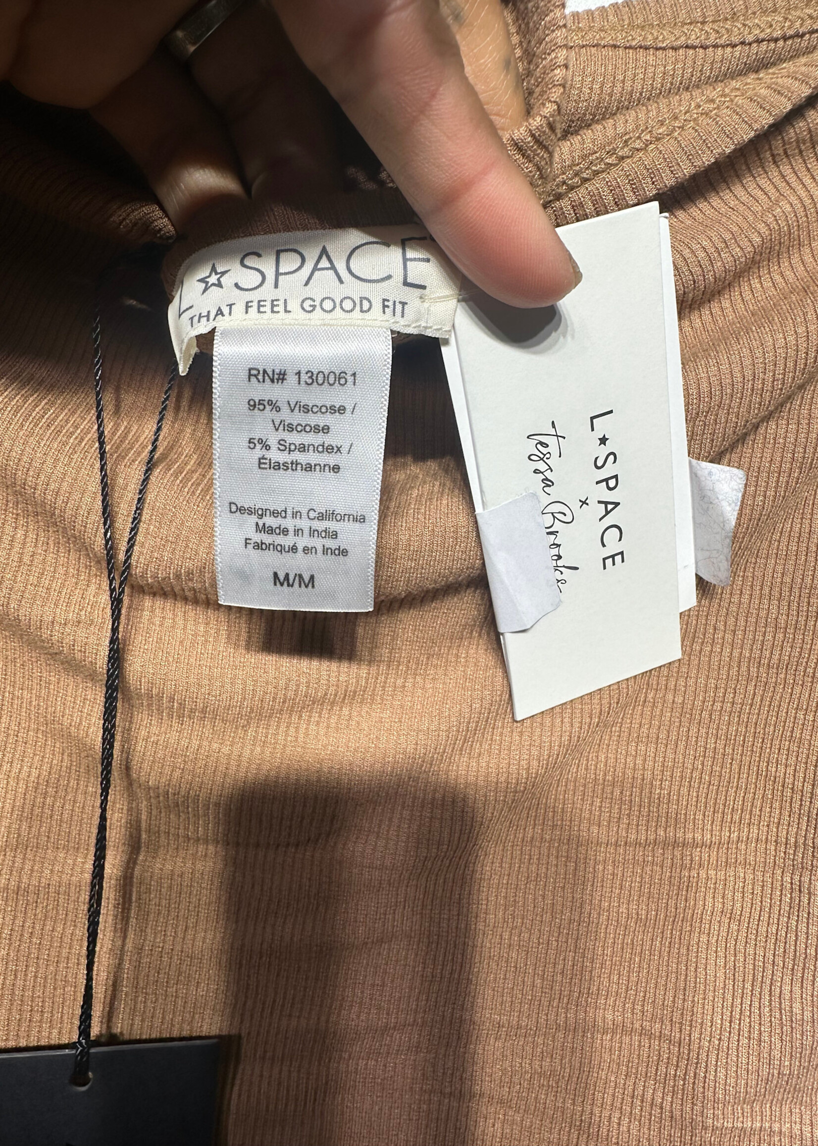 NWT L'Space Tan Ruched Dress M